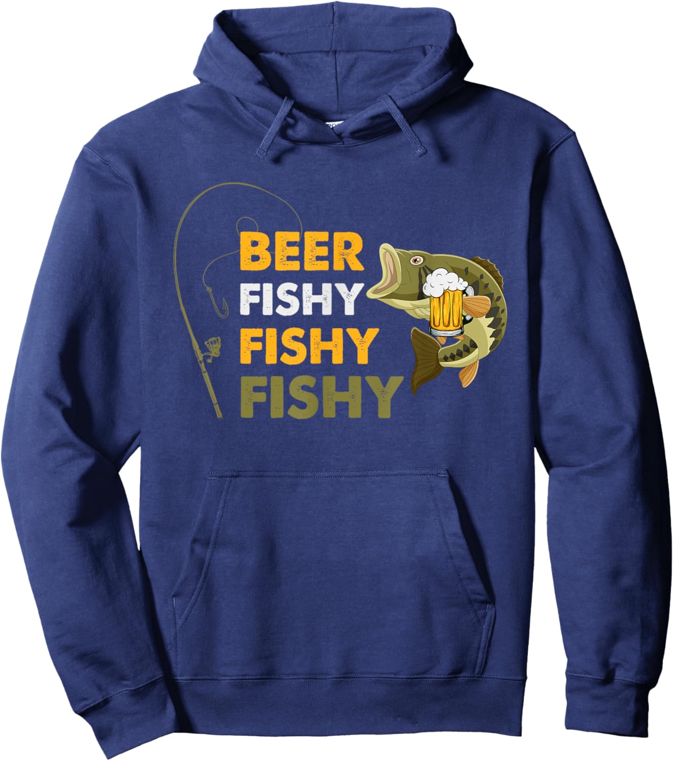 Beer Fishy Fishy Fishing Lover Fisherman Retro Vintage Hoodie - Hoodie | Navy