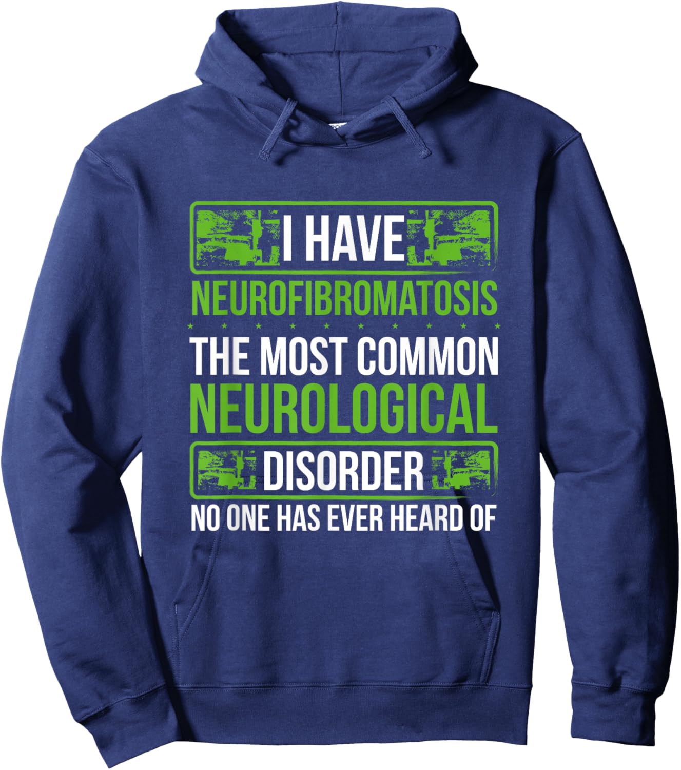 Neurofibromatosis Awareness Neurological Disorder Ribbon Hoodie - Hoodie | Navy