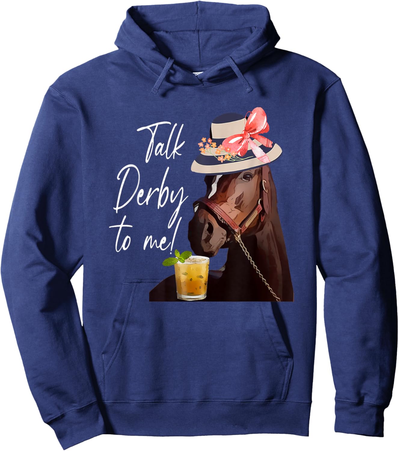 Talk Derby To Me Horse Hoodie - Hoodie | Navy
