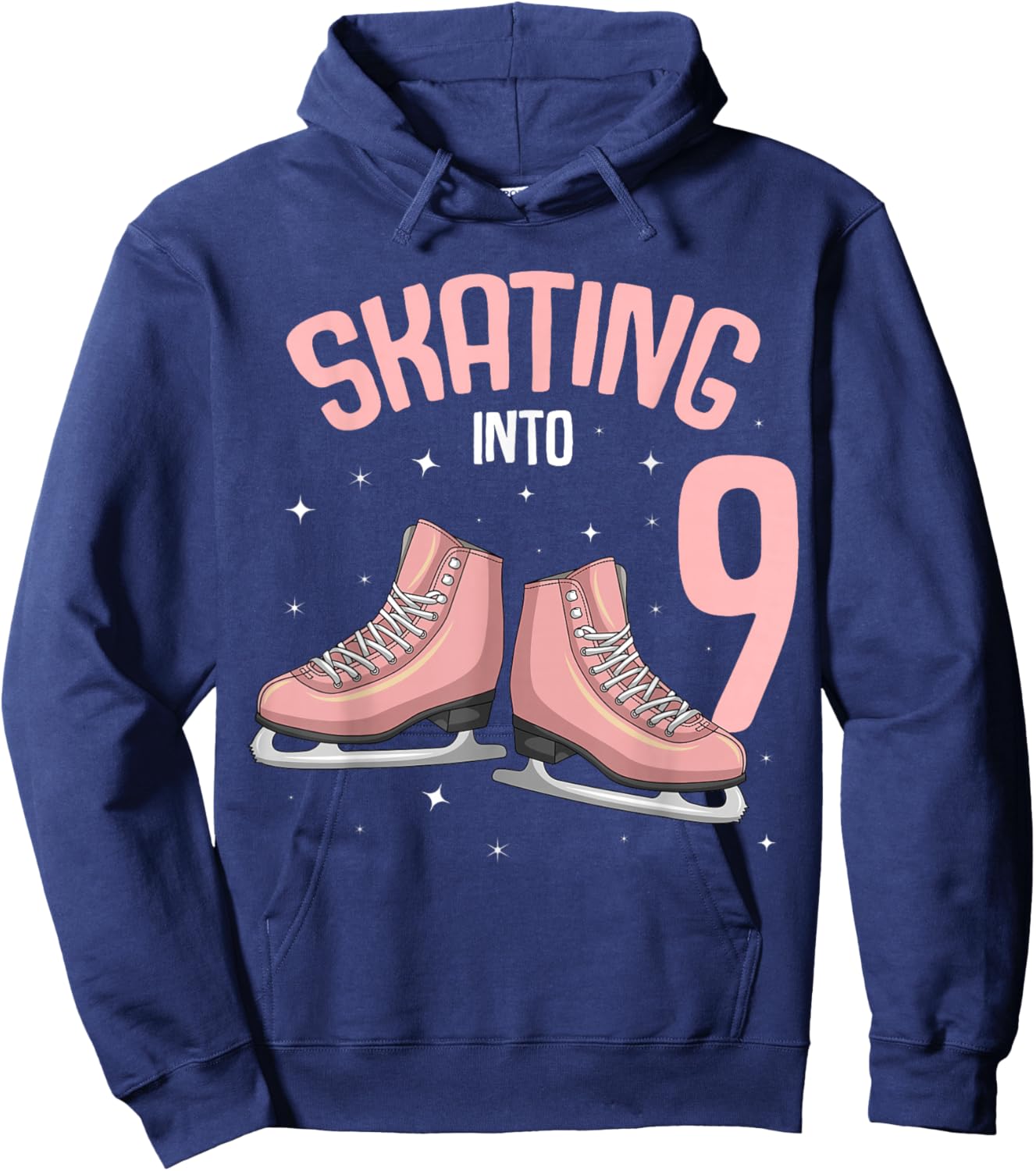 Ice Skating 9th Birthday Girl 9 Years Hoodie - Hoodie | Navy