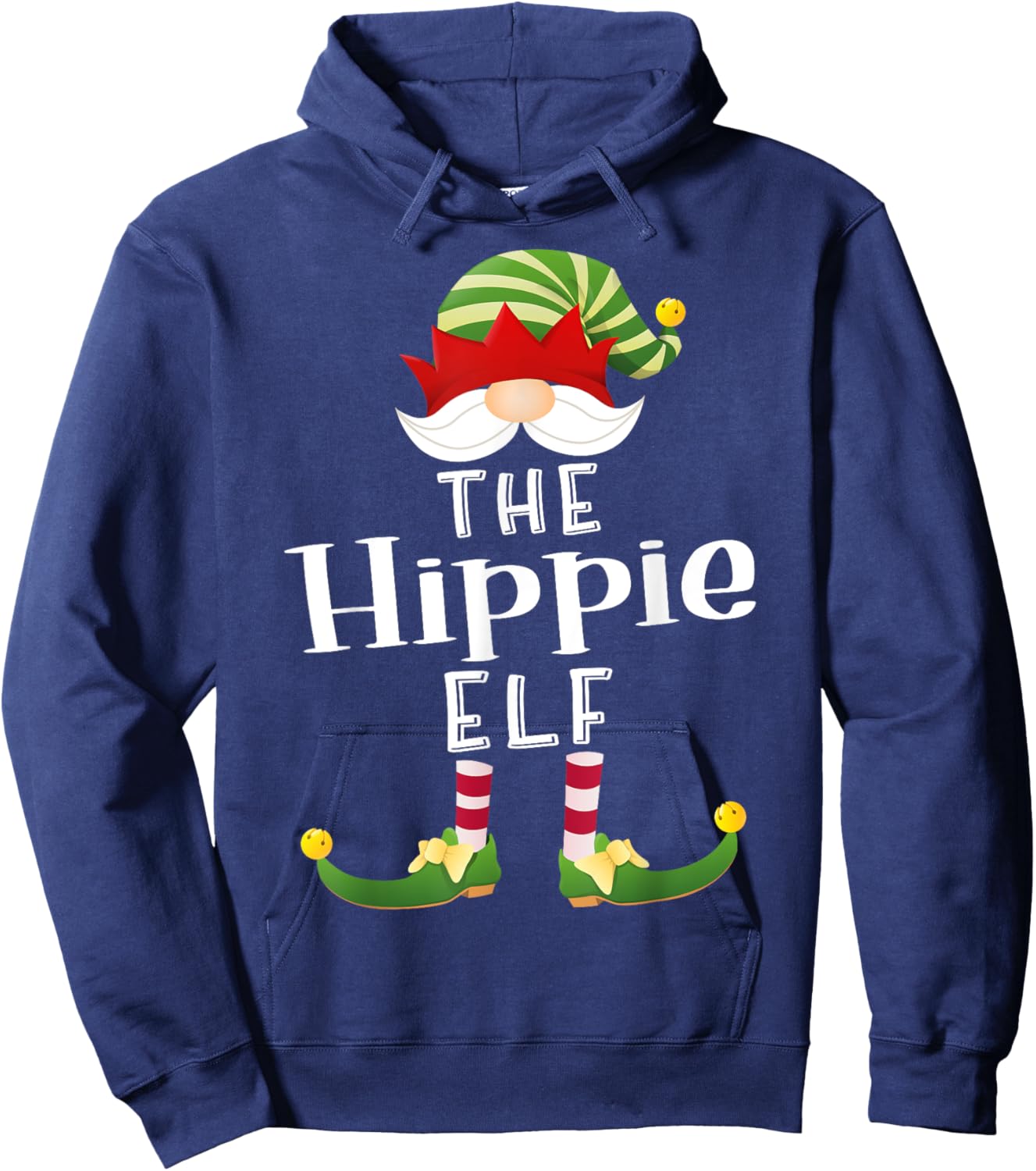 Hippie Elf Group Christmas Funny Pajama Party Hoodie - Hoodie | Navy