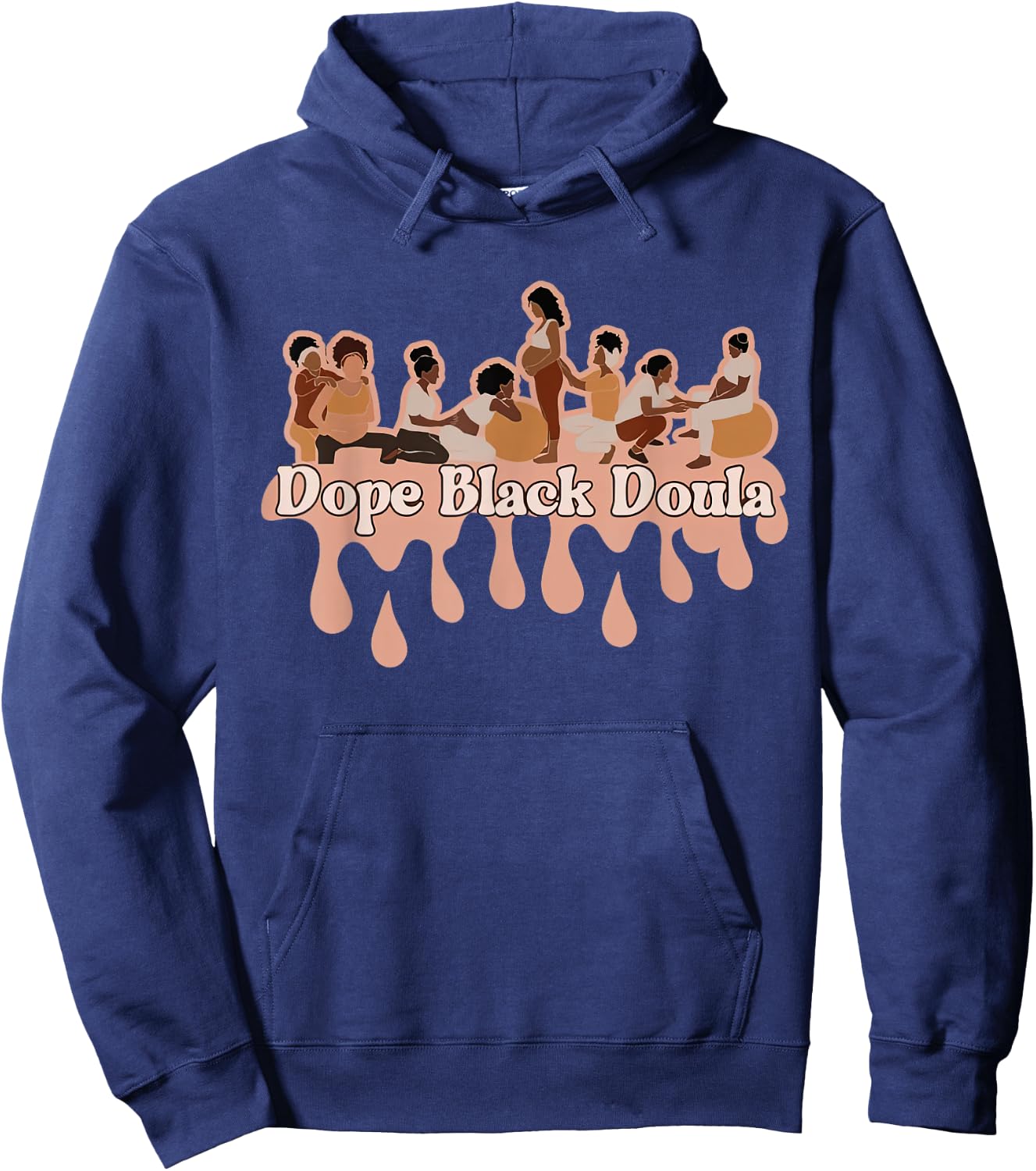 Birth Boss Born To Doula Birth | Dope Black Doula Hoodie - Hoodie | Navy