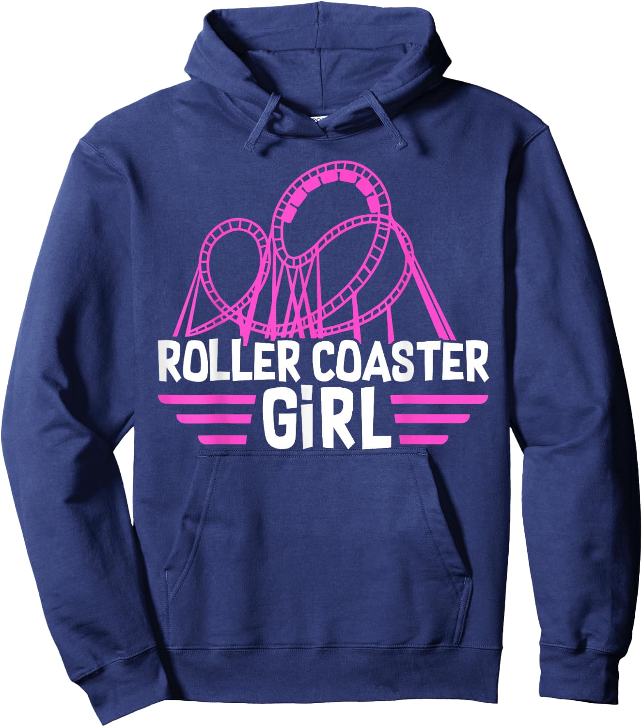 Roller Coaster Girl RollerCoaster Women Amusement Park Hoodie - Hoodie | Navy