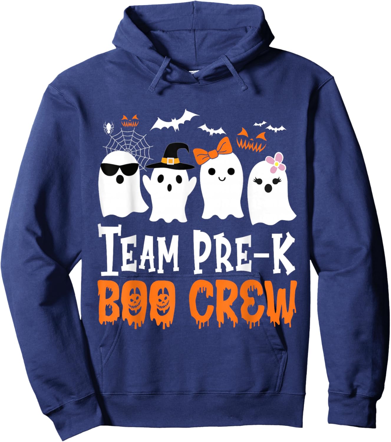 Team Preschool Boo Crew Halloween Ghost Hoodie - Hoodie | Navy