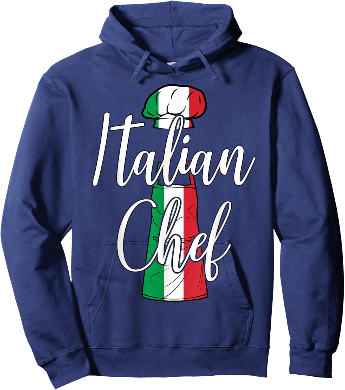 Italian Chef Cooking Funny Food Cook National Pride Flag Fun Hoodie - Hoodie | Navy