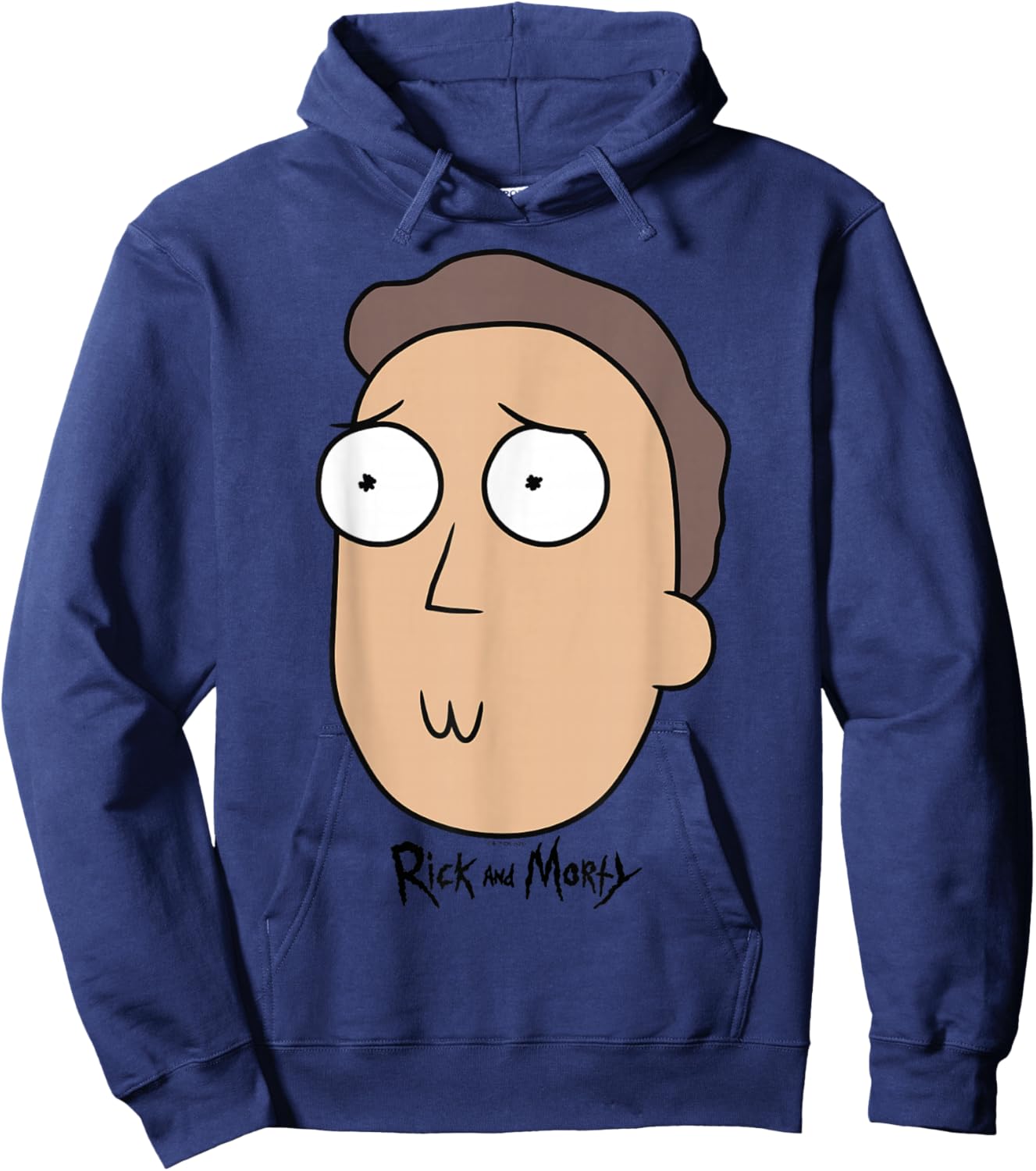 Rick And Morty Jerry Big Face Hoodie - Hoodie | Navy