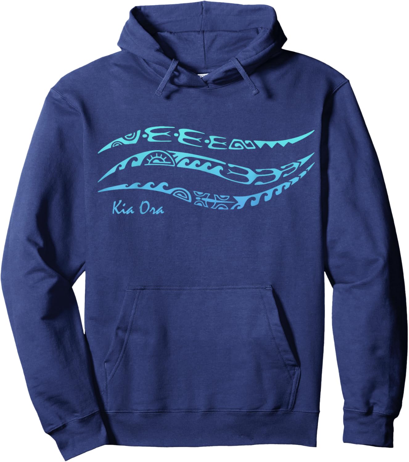 Symbol Pattern Waves Culture Maori Tribal New Zealand Hoodie - Hoodie | Navy