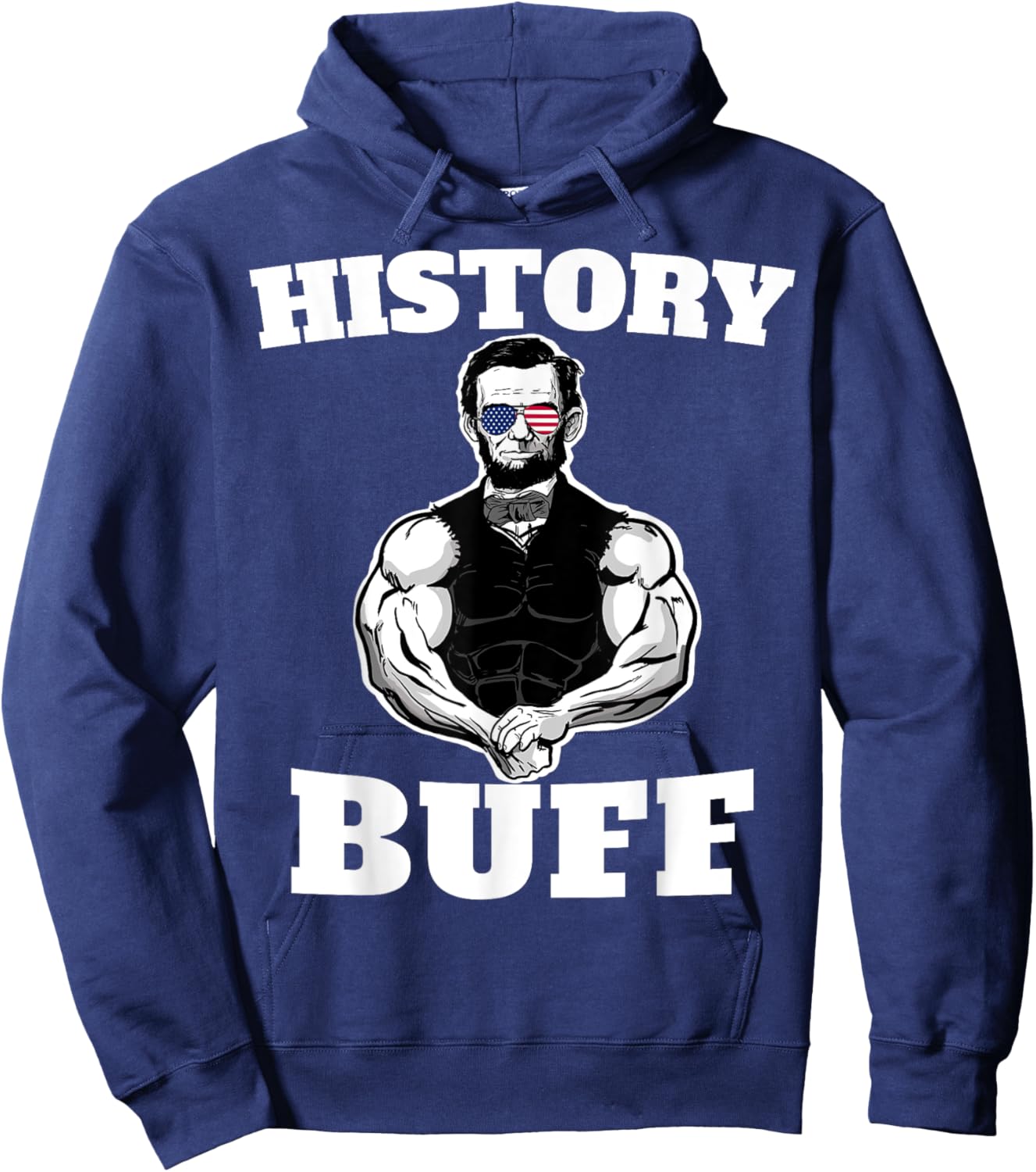 American History Buff funny Abraham Lincoln Weightlifting Hoodie - Hoodie | Navy