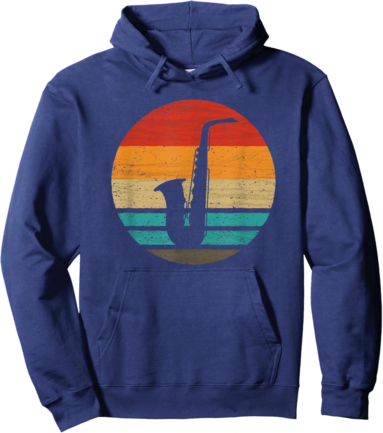 Saxophone Retro Style Vintage Hoodie - Hoodie | Navy