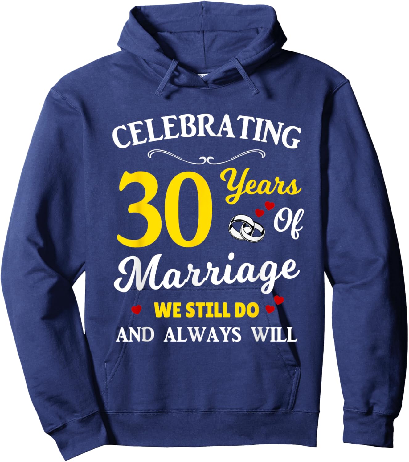 30th Year Wedding Anniversary Hoodie - Hoodie | Navy