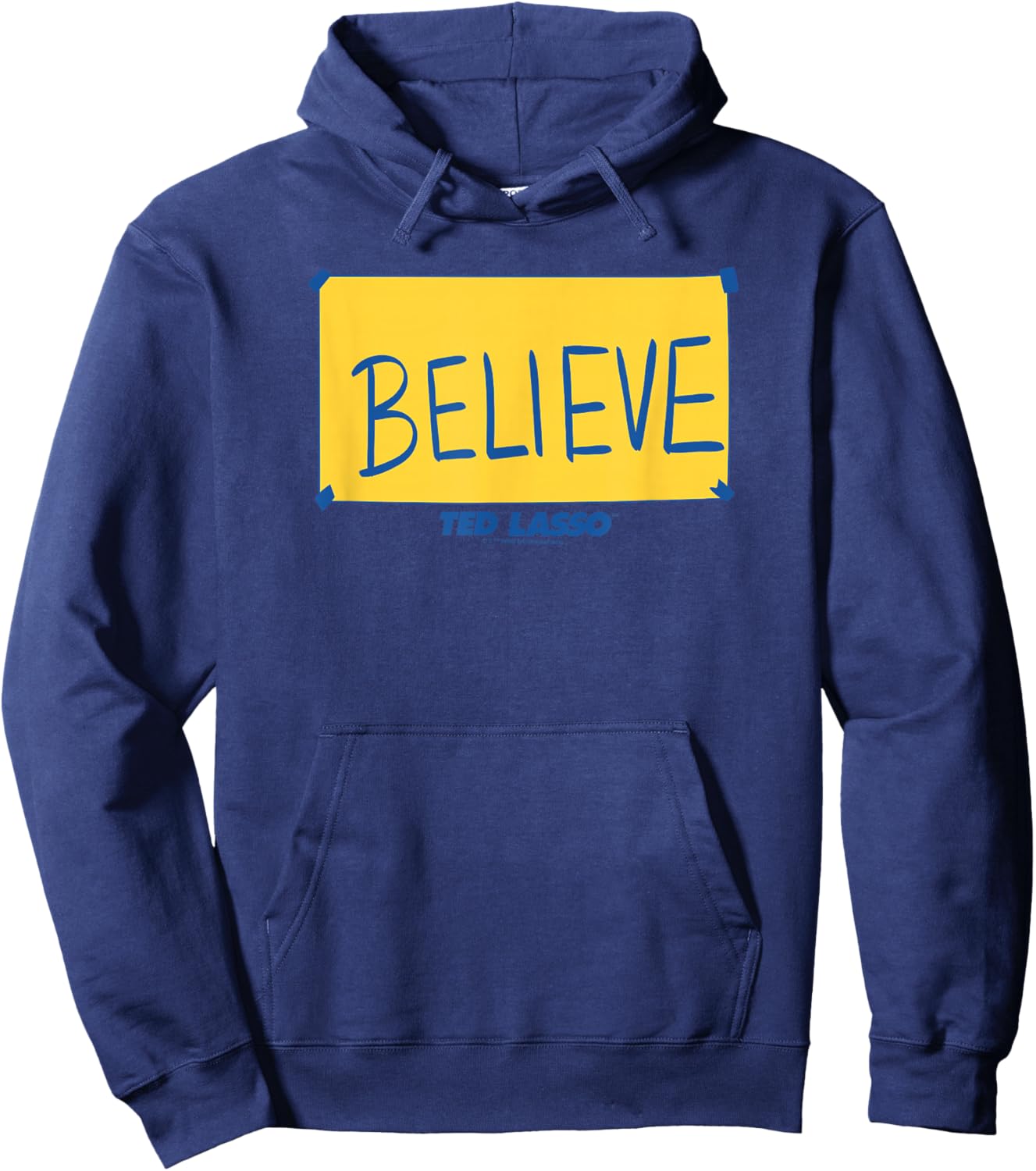 Ted Lasso Believe Yellow Sign Hoodie - Hoodie | Navy