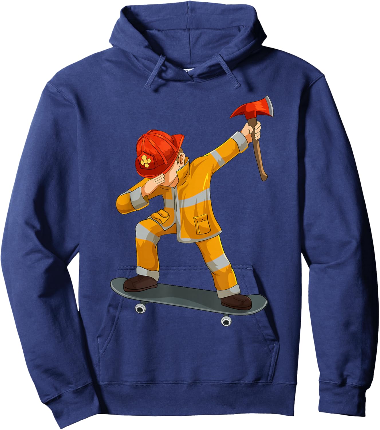 Skateboarding Dabbing Firefighter Skater Skateboard Hoodie - Hoodie | Navy