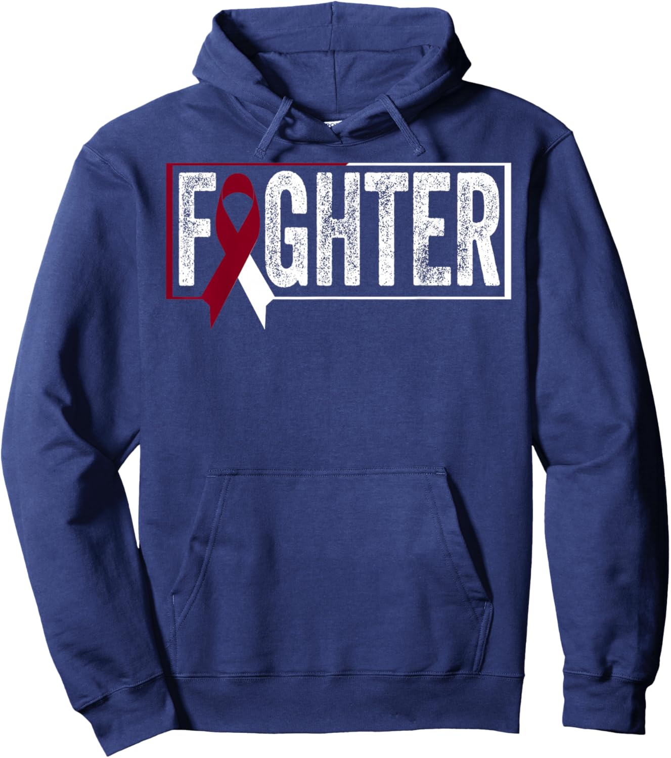 Throat Cancer Shirt Oral Head Neck Cancer Awareness Fighter Hoodie - Hoodie | Navy