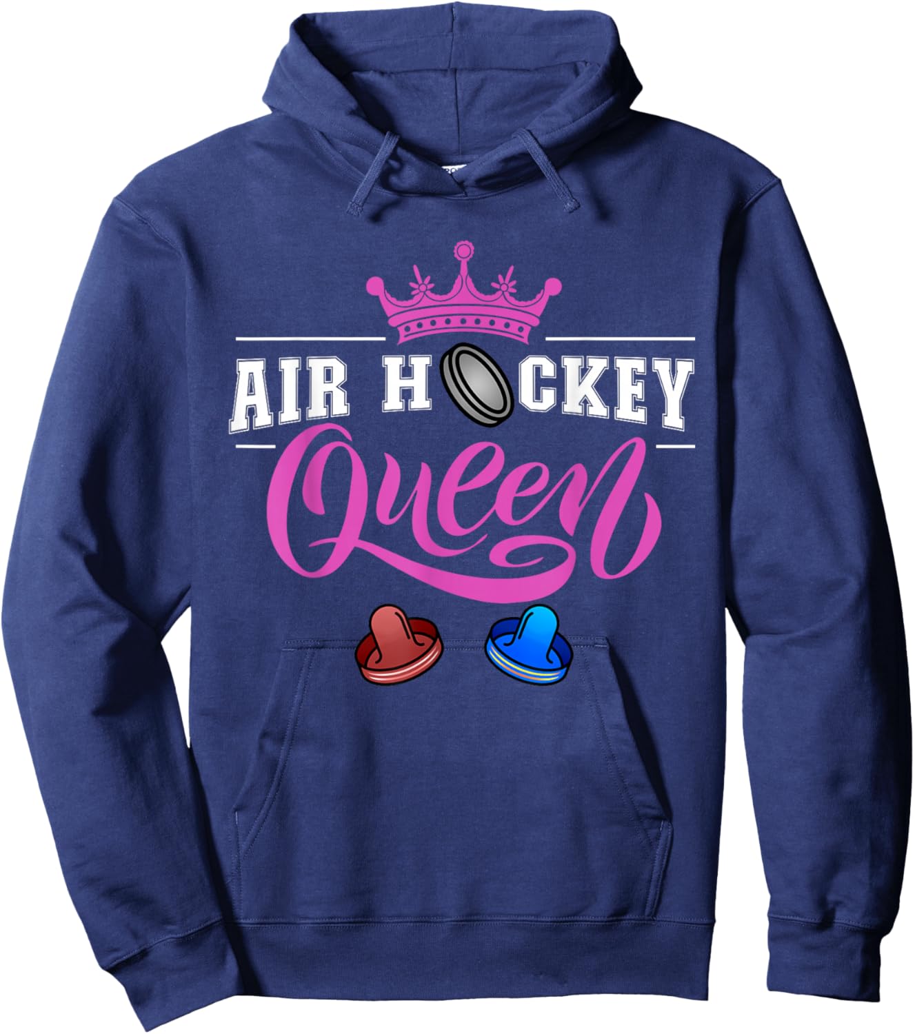 Air Hockey Queen Design For Air Hockey Lovers Hoodie - Hoodie | Navy