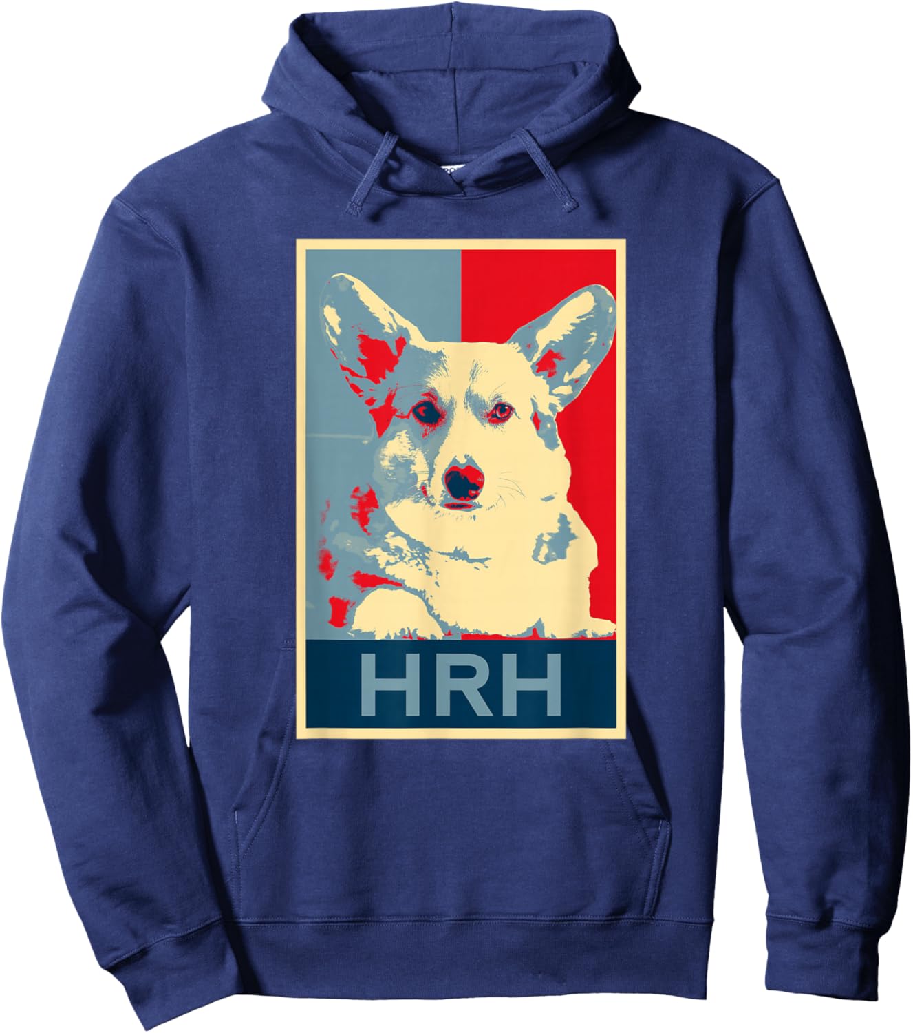 Corgi Dog Queen Pop Art Her Royal Highness HRH Hoodie - Hoodie | Navy