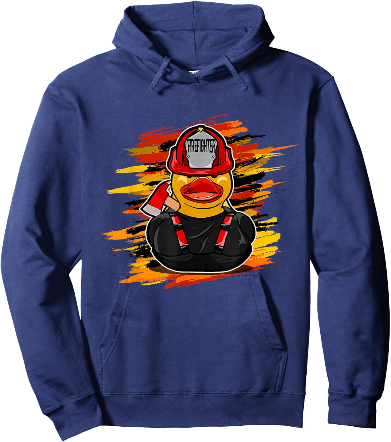 Fire Brigade Duck -Kids Black Firefighter Duck Hoodie - Hoodie | Navy