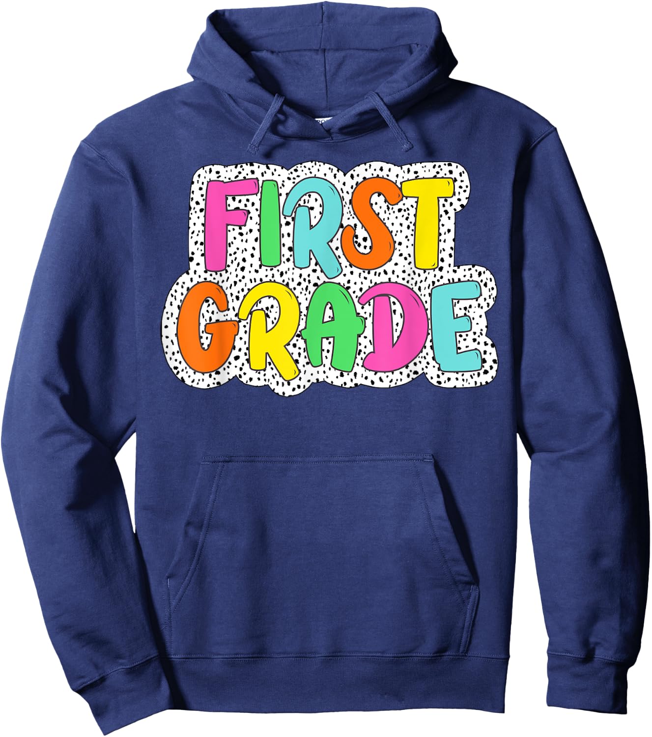 First Grade Back To School Dalmatian Dots Teacher Student Hoodie - Hoodie | Navy