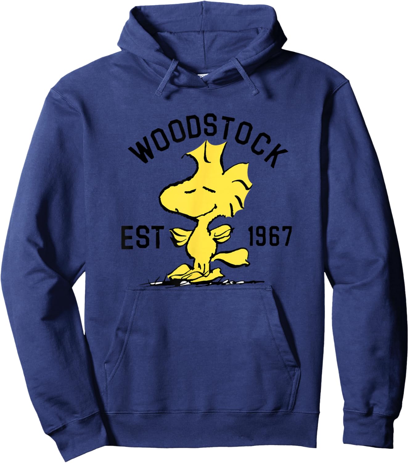 Peanuts Woodstock Graphic , Yellow, , Short Sleeve, Cotton 100%, Small Hoodie - Hoodie | Navy
