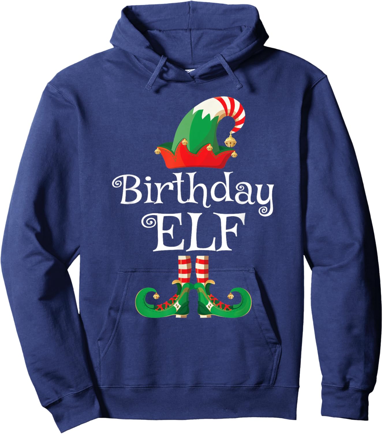 Birthday Elf Shirt Funny Xmas Matching Bday Christmas Hoodie - Hoodie | Navy