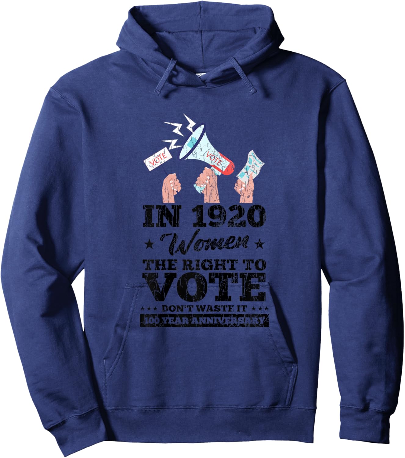 Woman Won Right To Vote Funny Voting Elections 2024 Graphic Hoodie - Hoodie | Navy