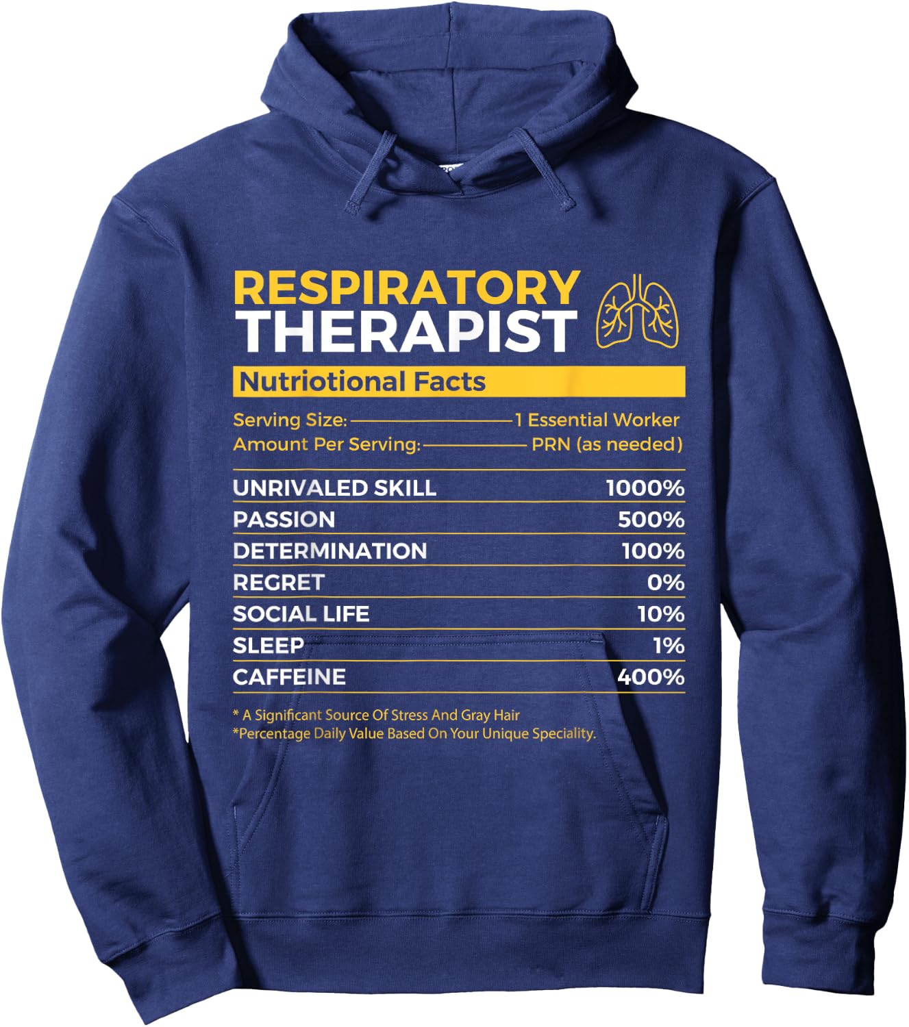 Respiratory Therapist - Lungs Respiratory Therapy Hoodie - Hoodie | Navy