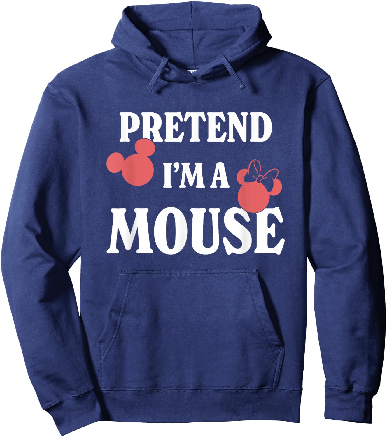 Disney Mickey And Friends Pretend I'm A Mouse Chest Logo Hoodie - Hoodie | Navy