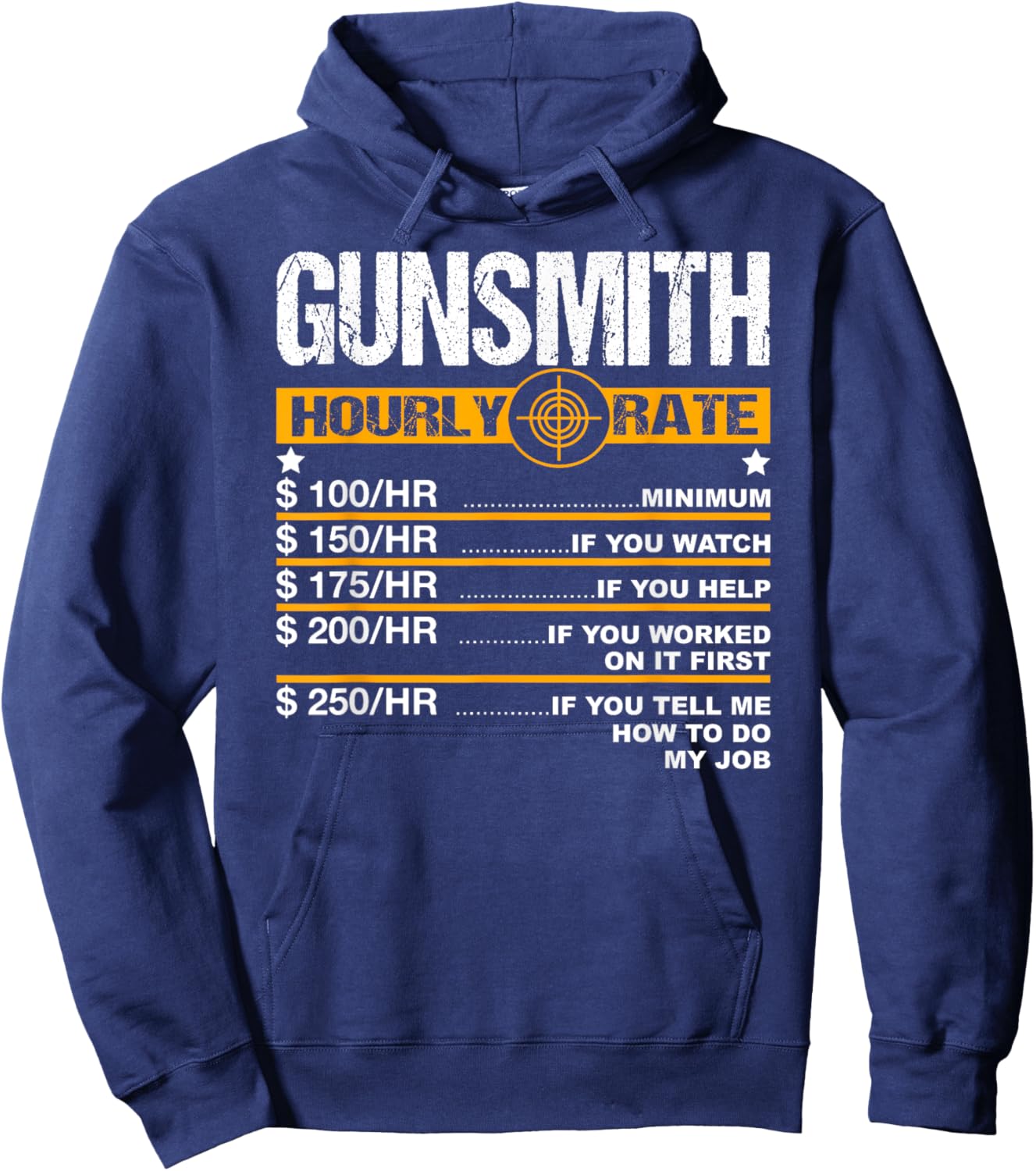 Funny Gunsmith Hourly Rate Blacksmith Gun Repairman Hoodie - Hoodie | Navy