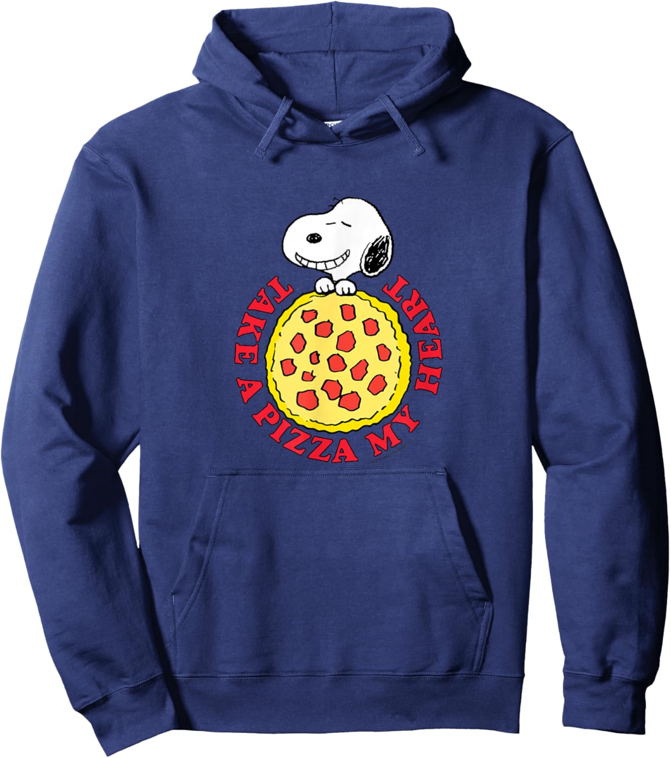 Peanuts Valentines Take A Pizza My Heart Hoodie - Hoodie | Navy