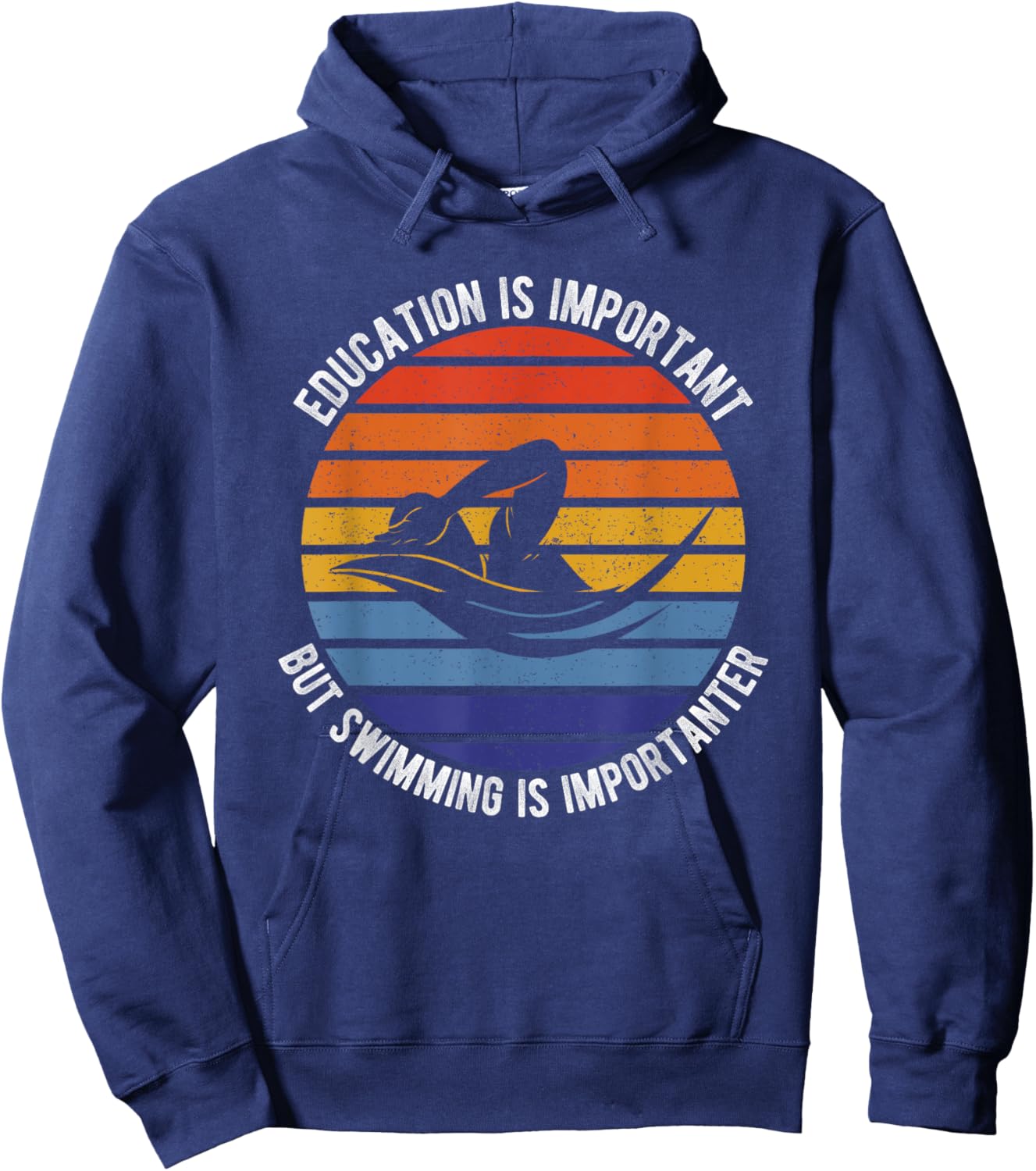 Education Is Important But Swimming Is Importanter Swimmer Hoodie - Hoodie | Navy