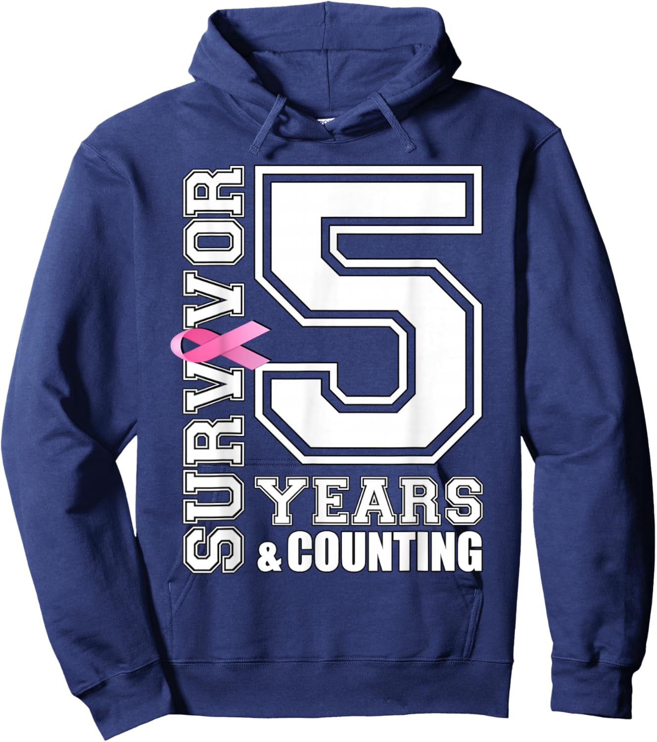5 Years Breast Cancer Survivor Pink Ribbon Gifts Hoodie - Hoodie | Navy