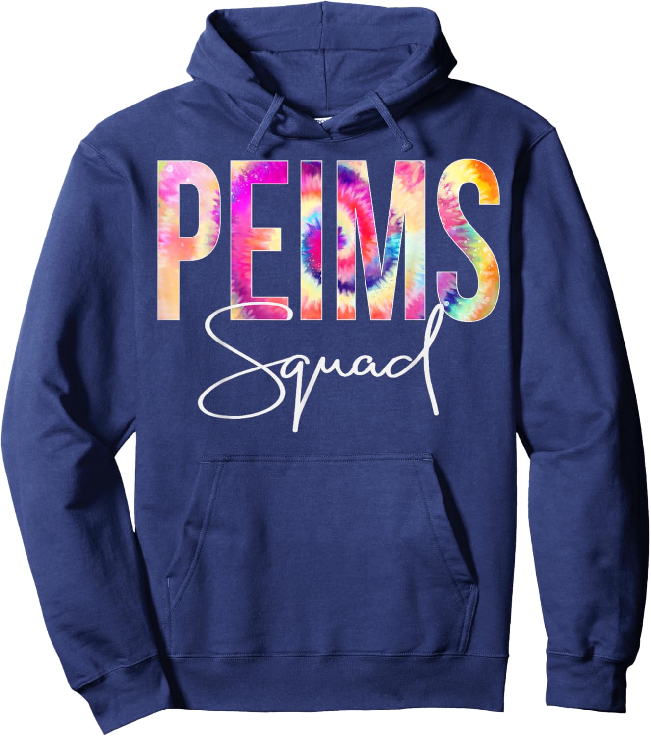 PEIMS Squad Tie Dye Back To School women appreciation Hoodie - Hoodie | Navy