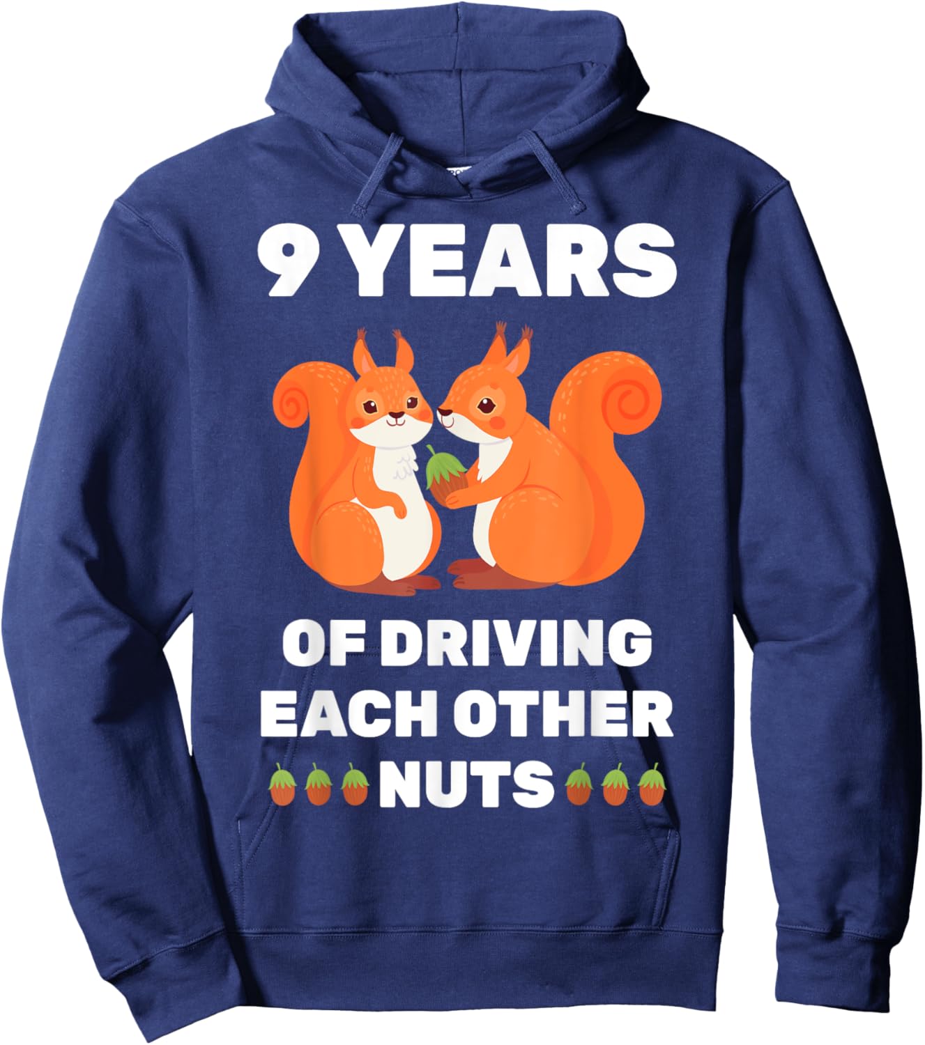9th 9-Year Wedding Anniversary Funny Couple Her Hoodie - Hoodie | Navy