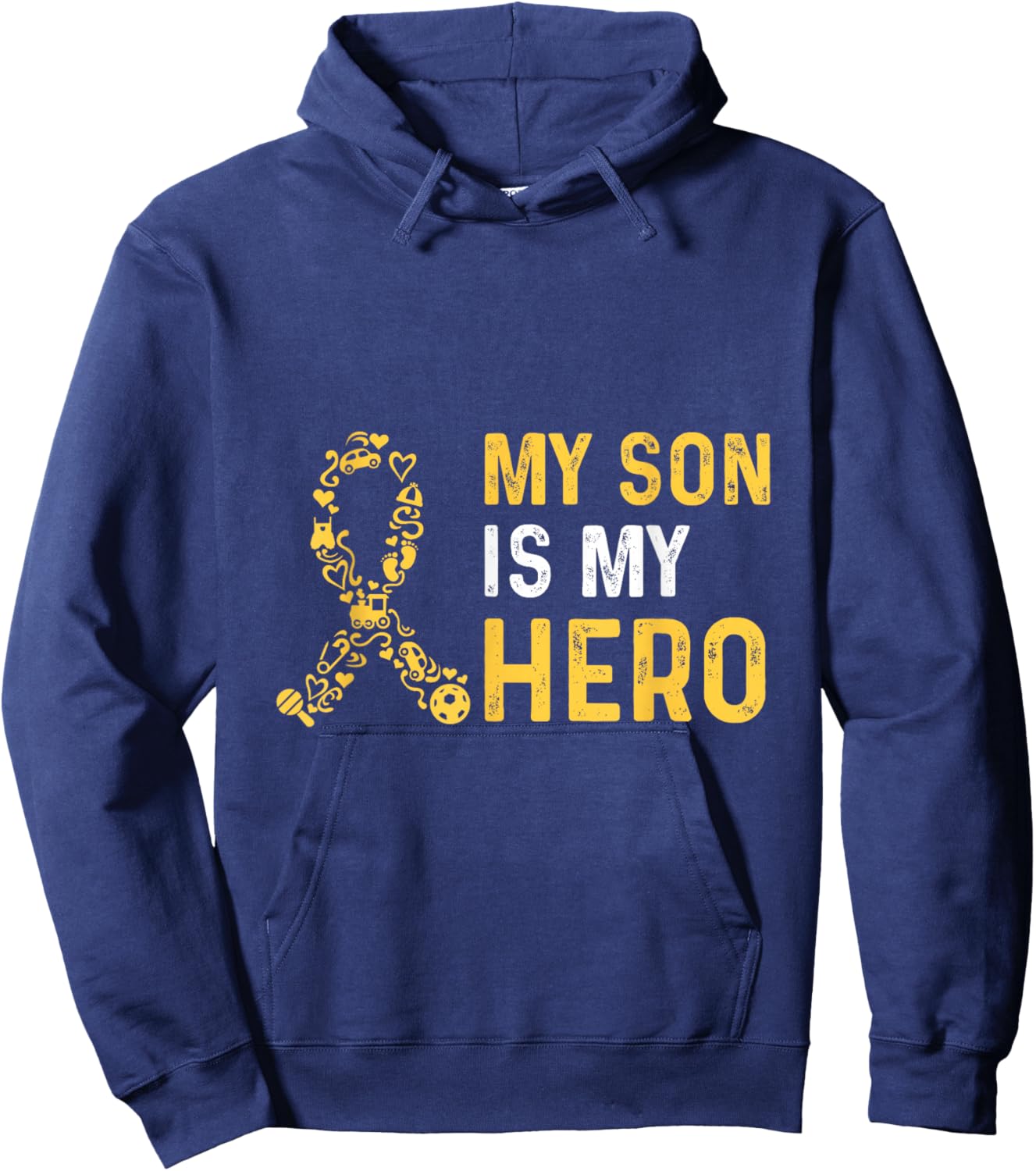Childhood Cancer Awareness Quote for a Mom of a warrior Hoodie - Hoodie | Navy