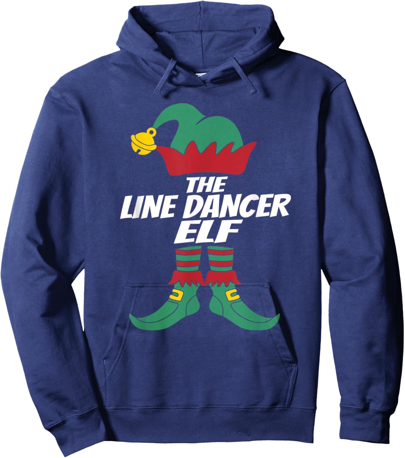 "The Line Dance Elf" Christmas Design Christmas Linedancer Hoodie - Hoodie | Navy