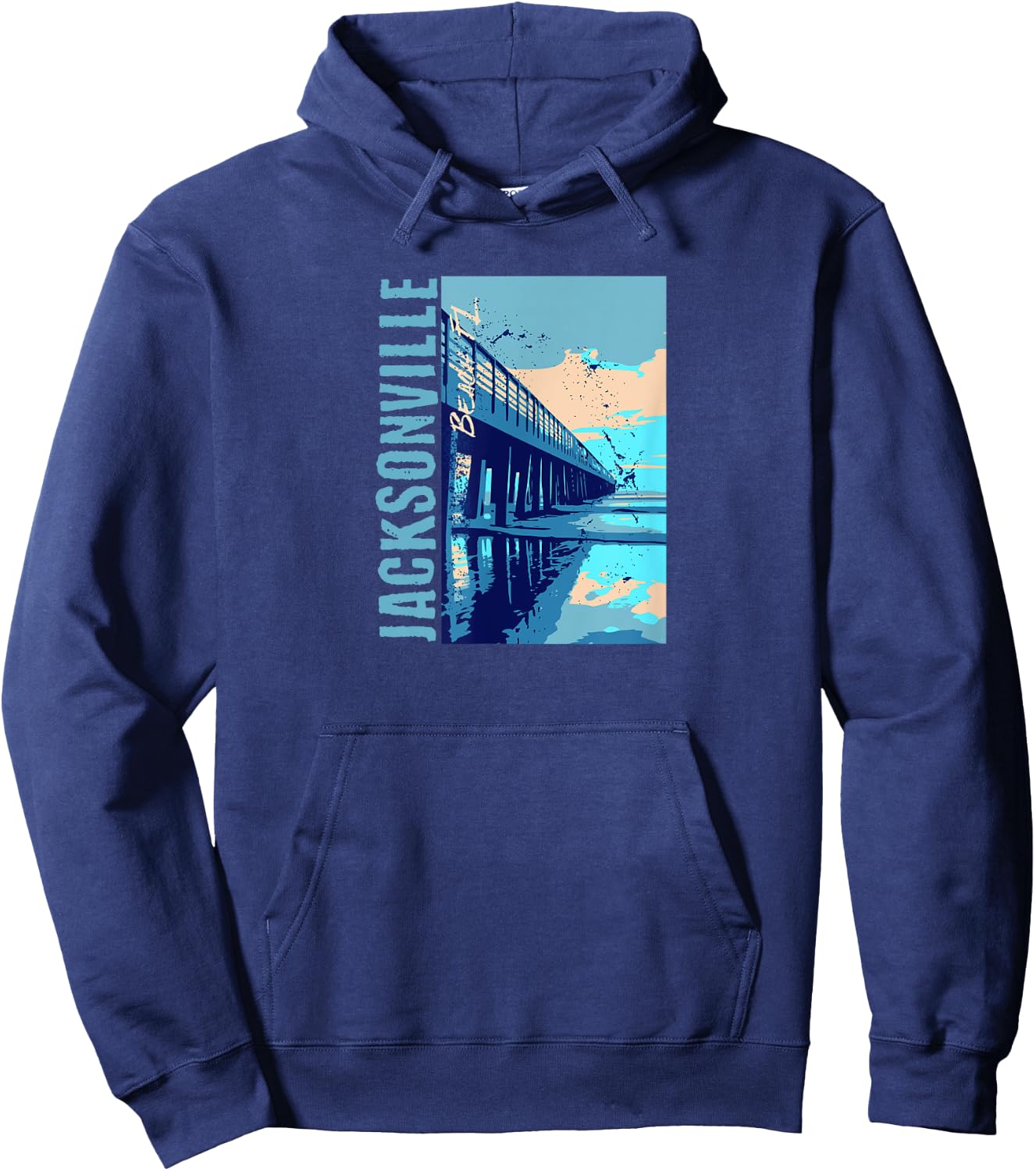 Jacksonville Beach Jax Souvenirs Florida Men Women Kids Hoodie - Hoodie | Navy