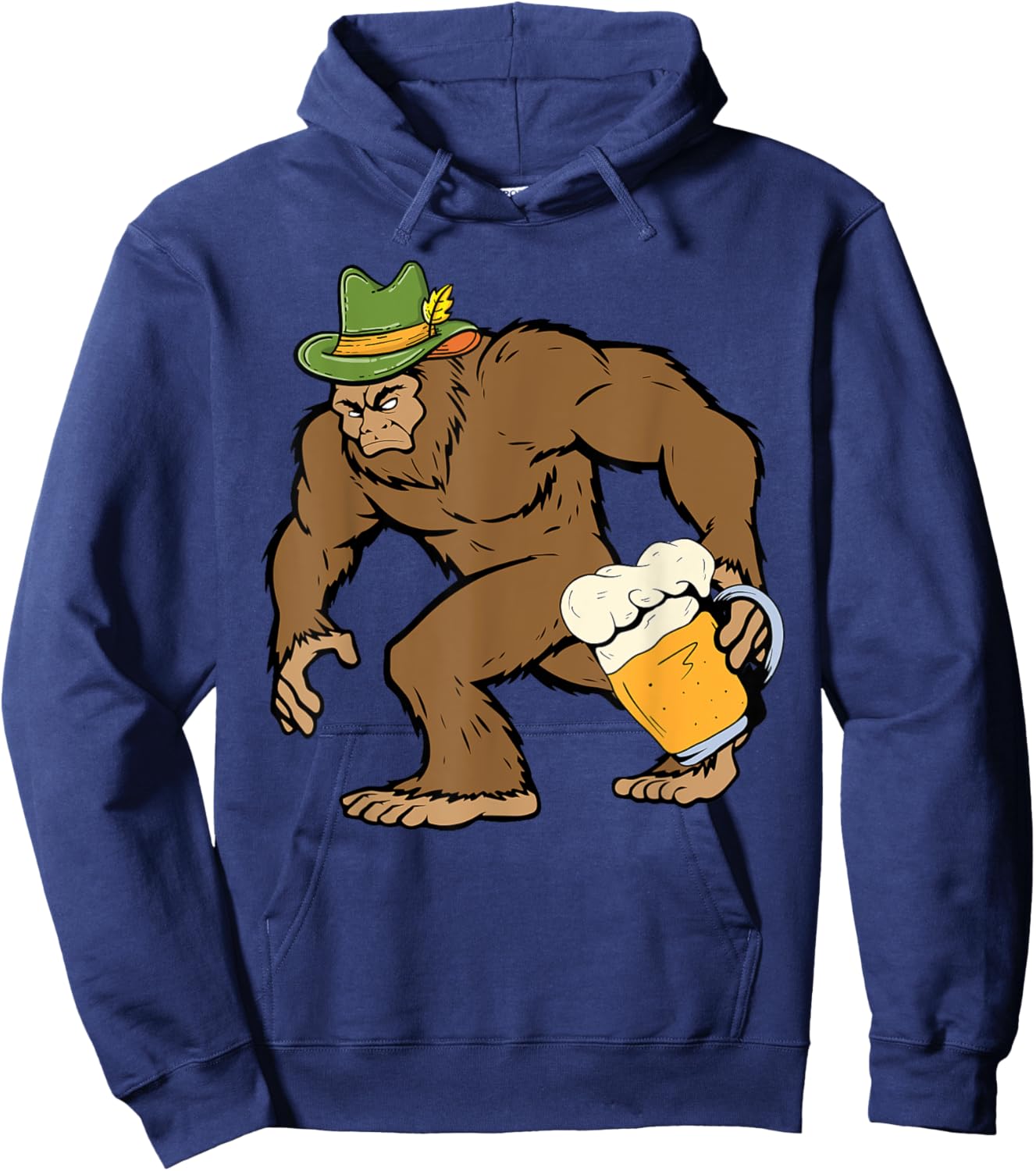 Bigfoot Oktoberfest Funny Sasquatch German Festival Hoodie - Hoodie | Navy