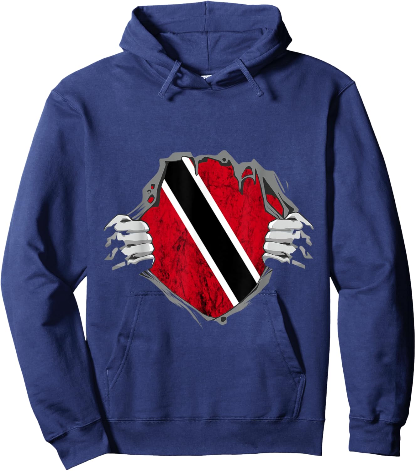 Trinidad And Tobago Trinidadian Chest Pride Flag Roots Hoodie - Hoodie | Navy