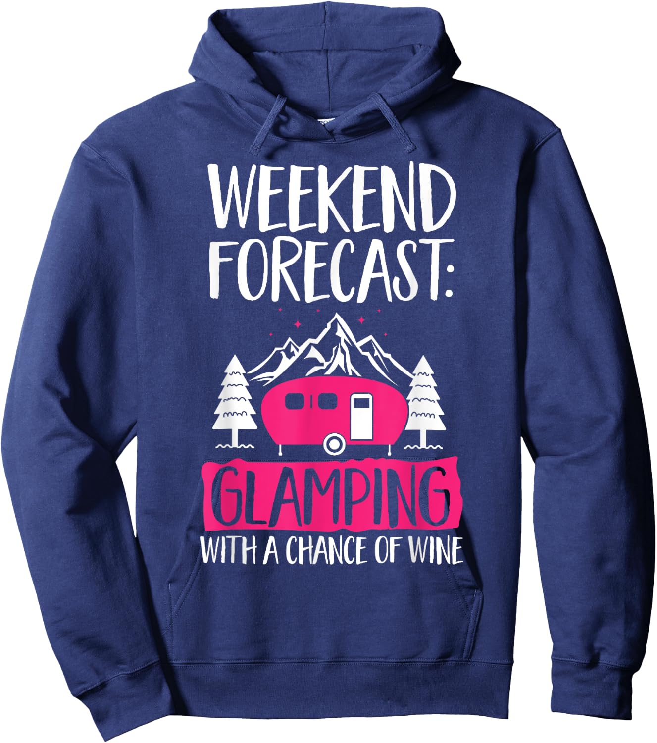 Glamping Wine Glamorous Camping Hoodie - Hoodie | Navy