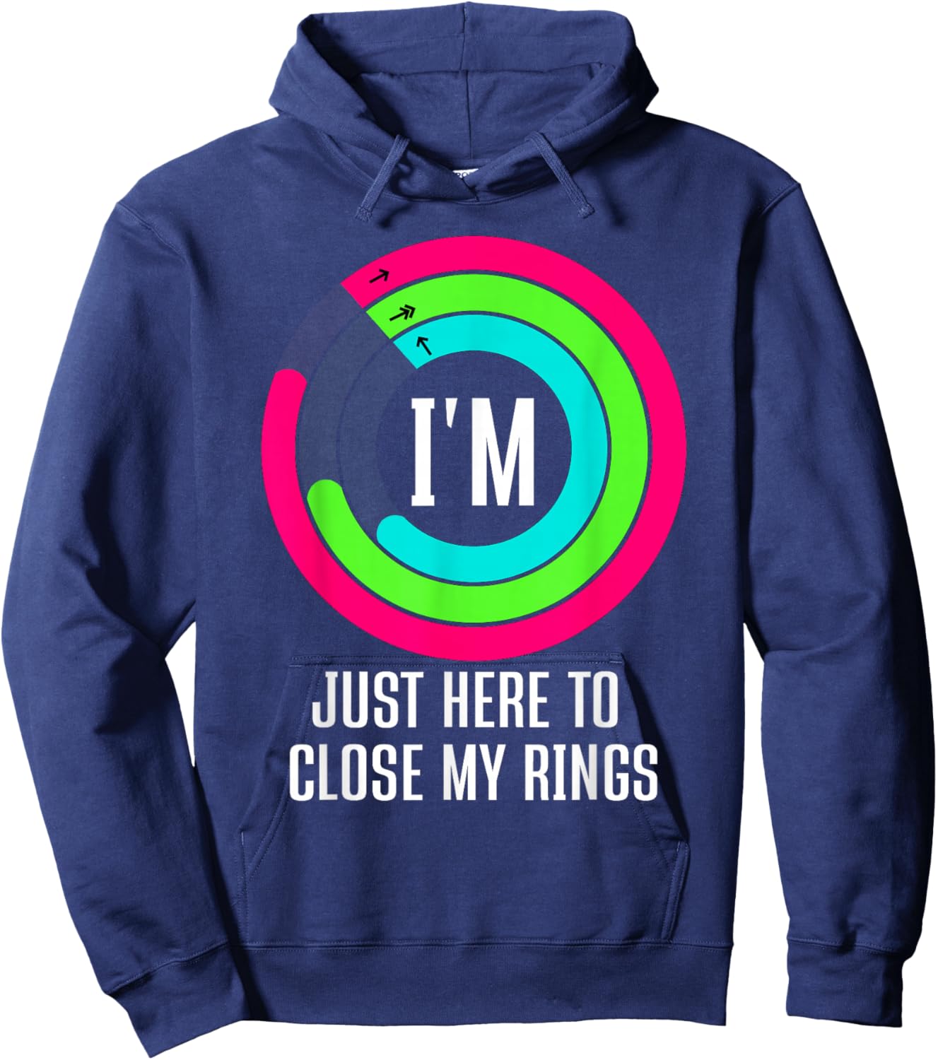 I'm Just Here to Close My Rings Hoodie - Hoodie | Navy
