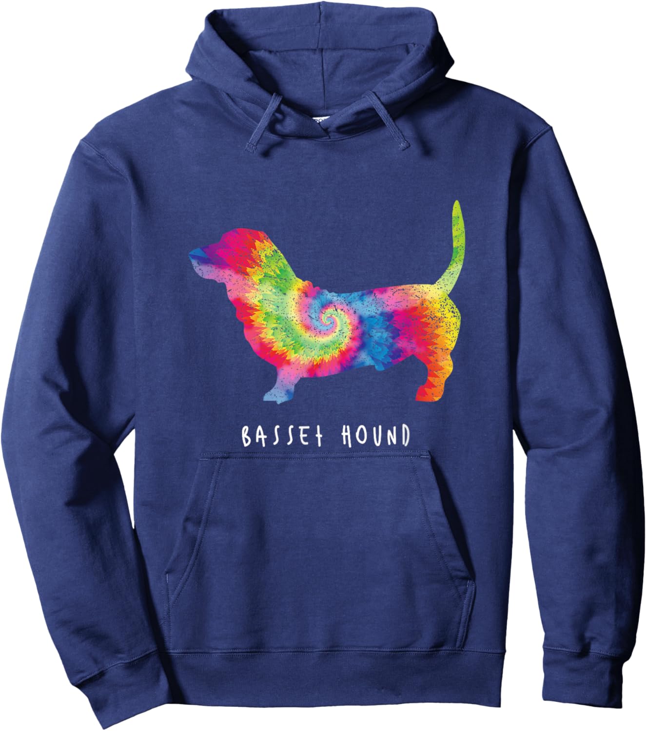 Basset Hound Lover Cute Puppy Pet Dog Owner Hippy Tie Dye Women Hoodie - Hoodie | Navy