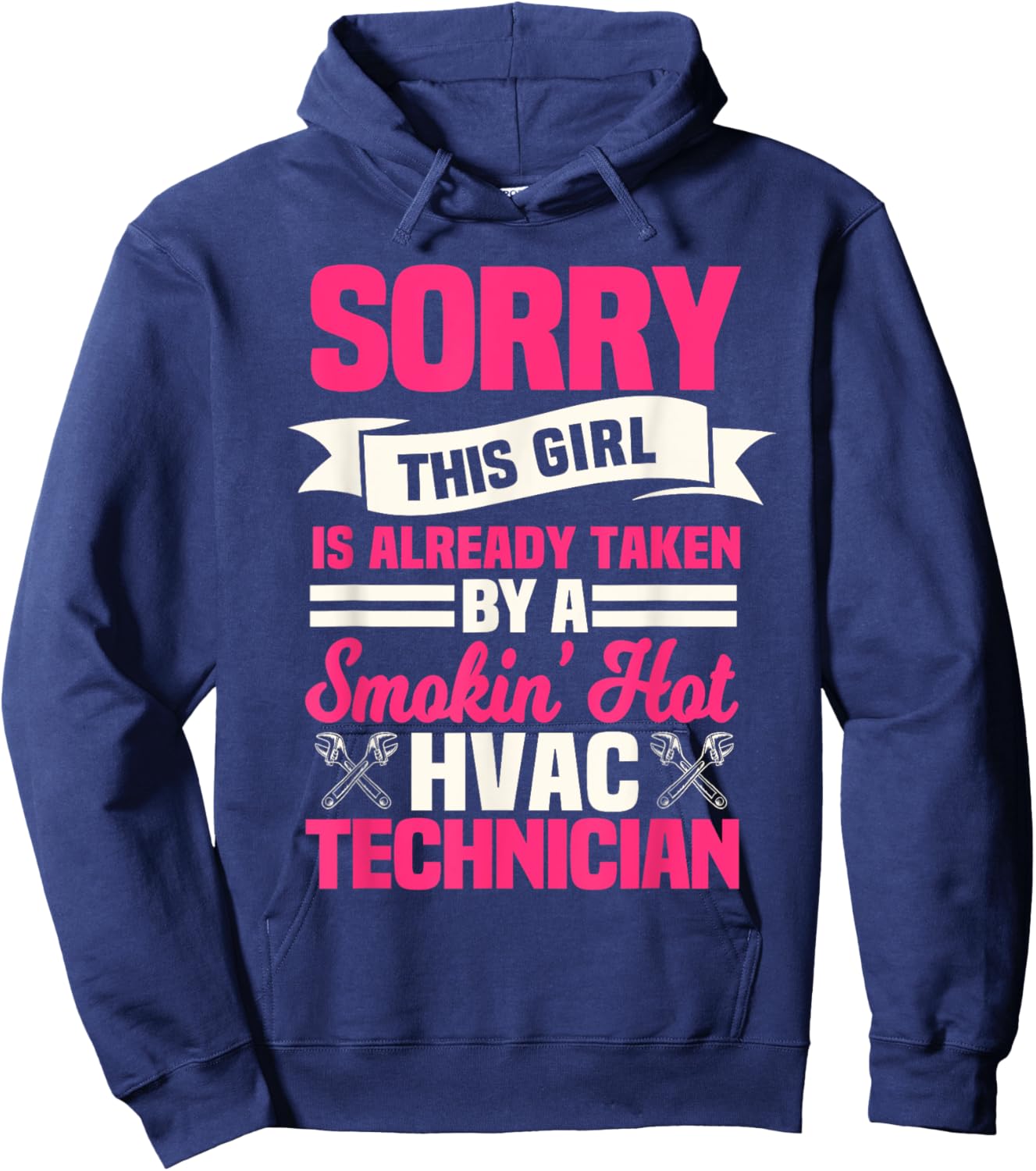 HVAC Technician Wife Mechanic Service HVACR Tech Installer Hoodie - Hoodie | Navy