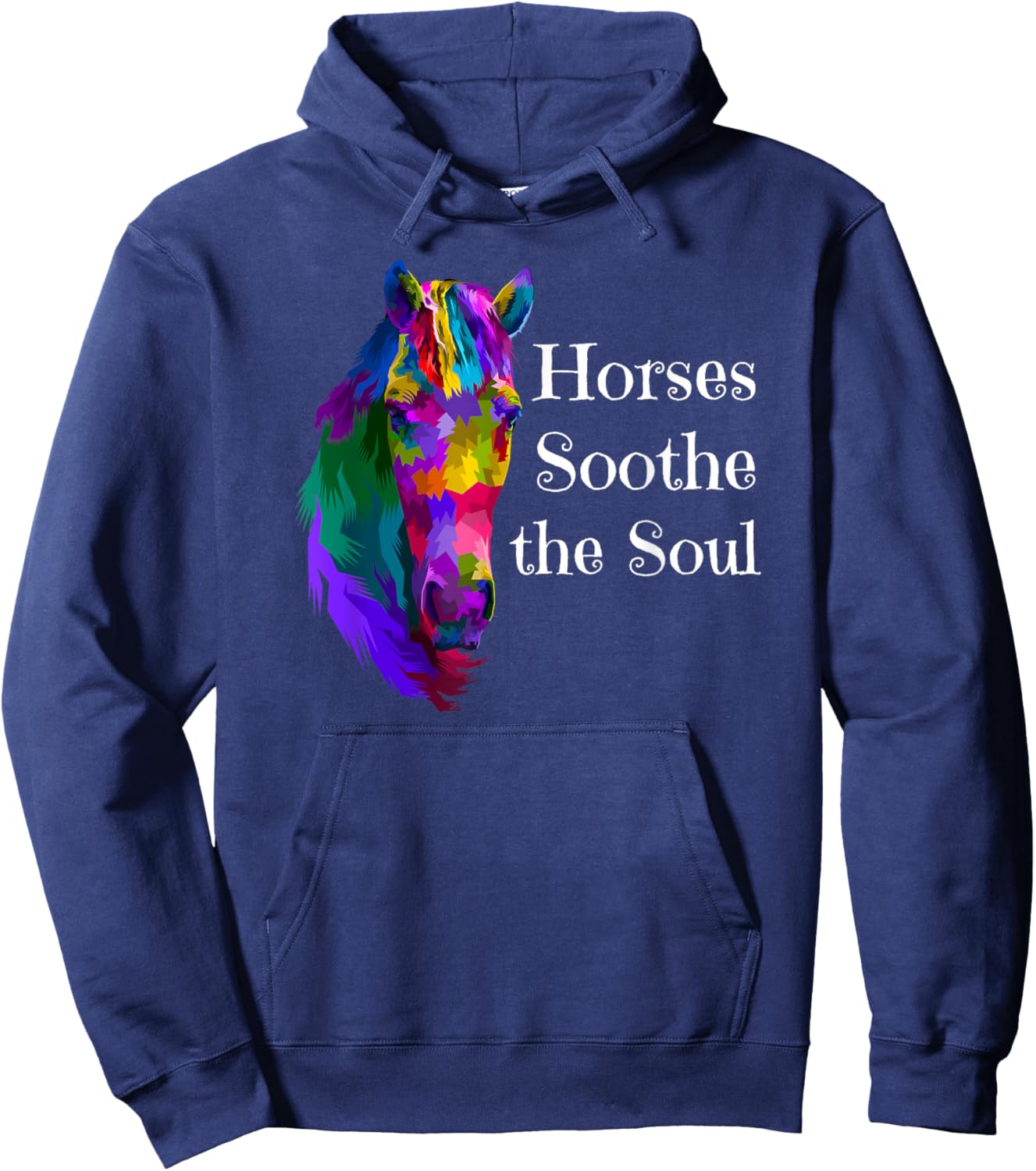 Horses Soothe Soul Horse Calming Therapy Equine Therapist Hoodie - Hoodie | Navy
