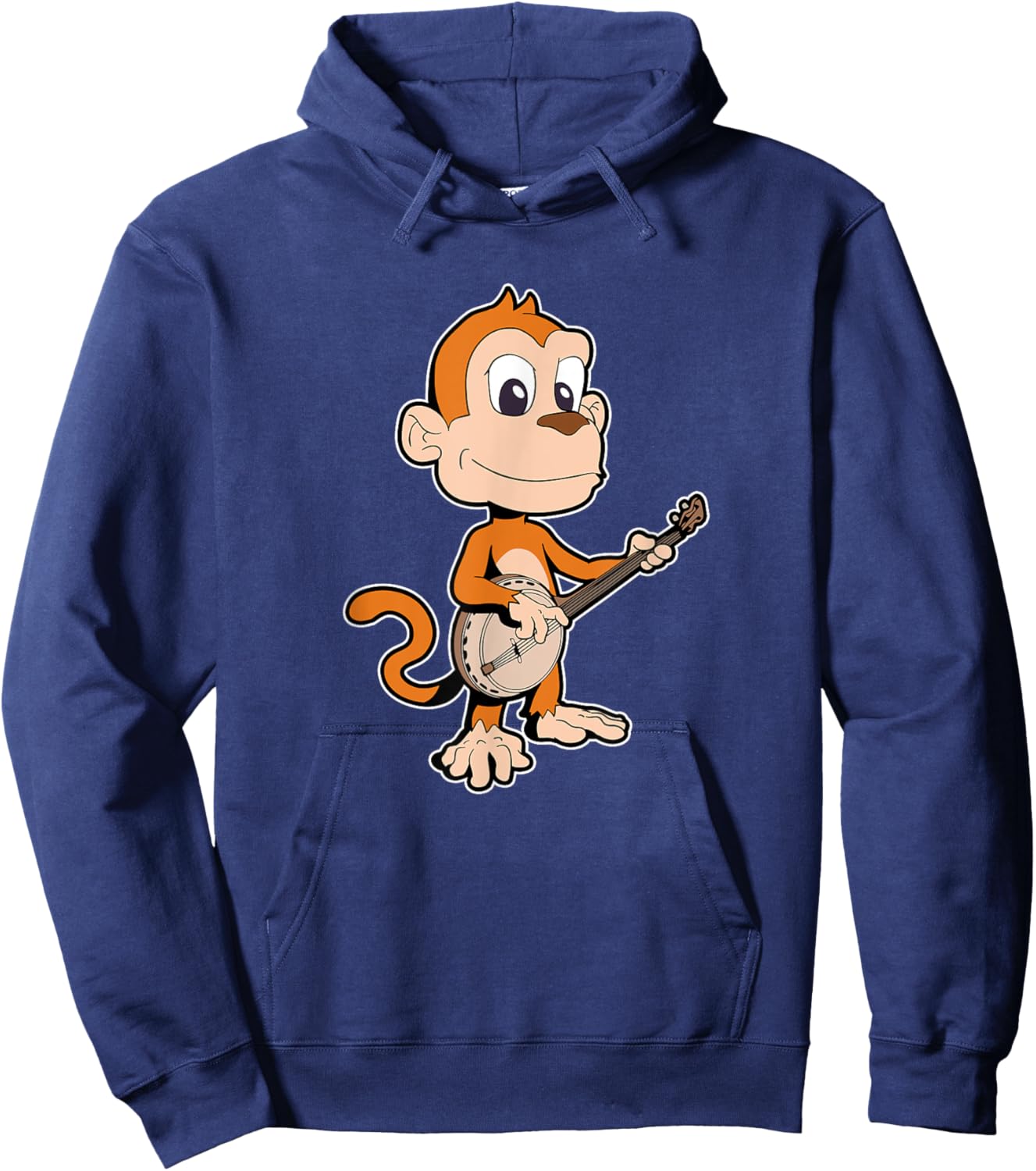 Comic monkey playing banjo Hoodie - Hoodie | Navy