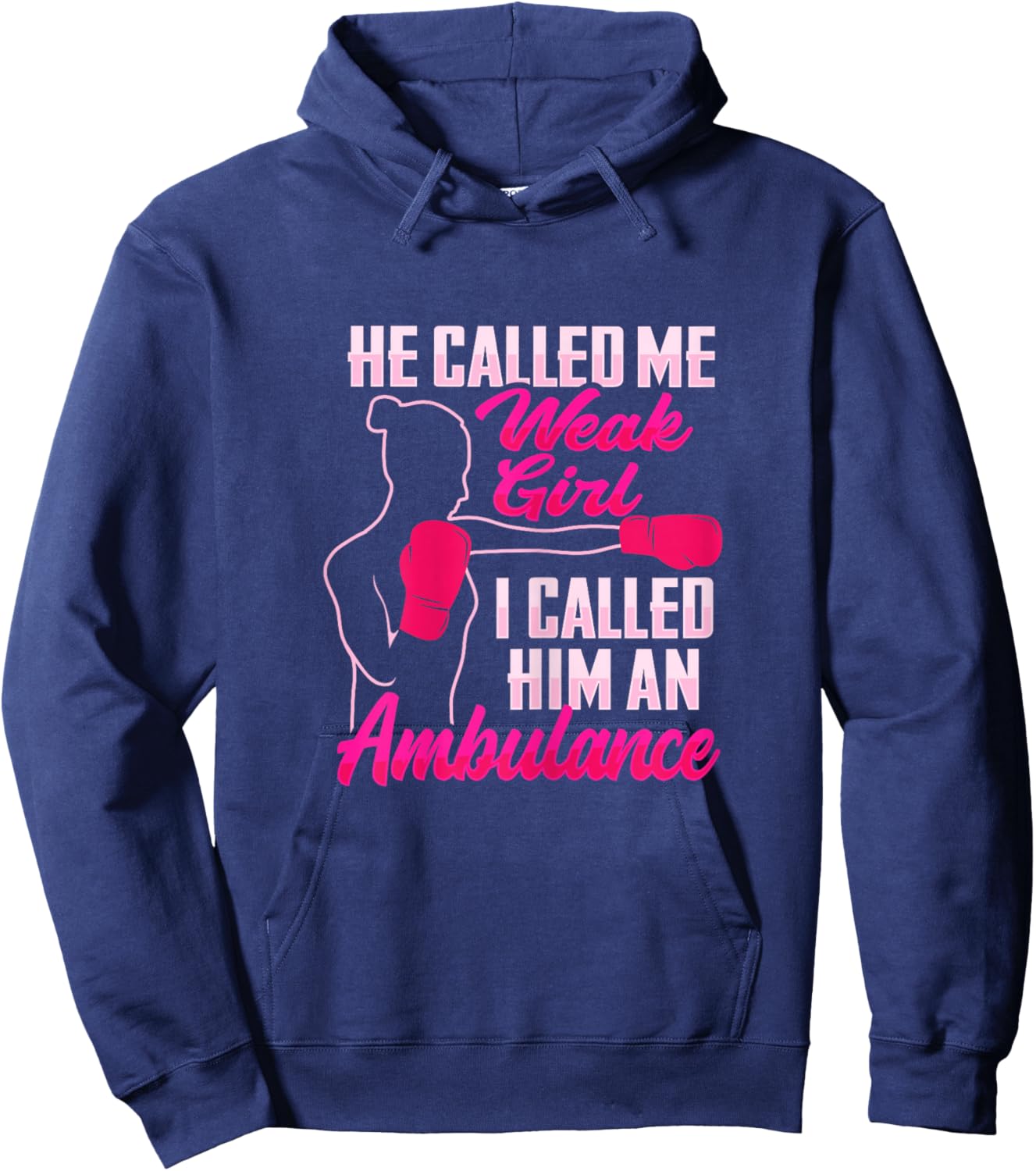 Funny Boxing Girl Design for a strong Boxing Woman Hoodie - Hoodie | Navy