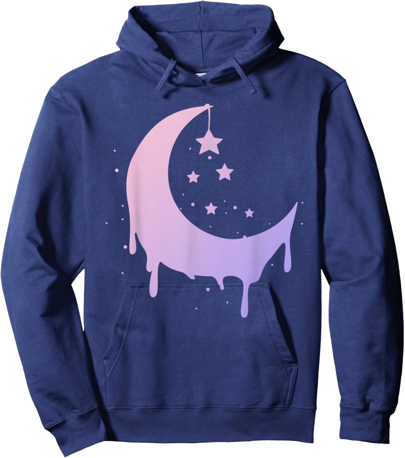 Pastel Moon Goth Vaporwave Hoodie - Hoodie | Navy
