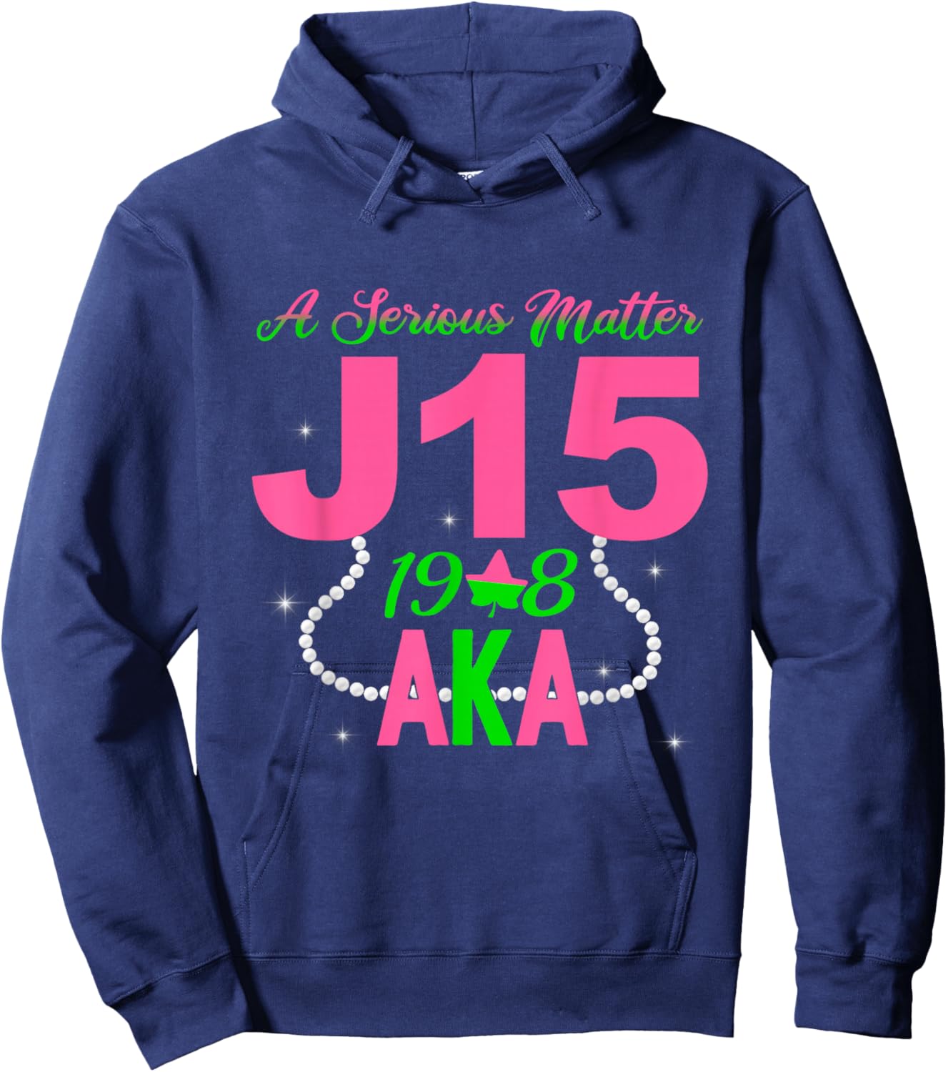 A Serious Matter Pearl Heart J15 Founder's Day AKA Women Hoodie - Hoodie | Navy