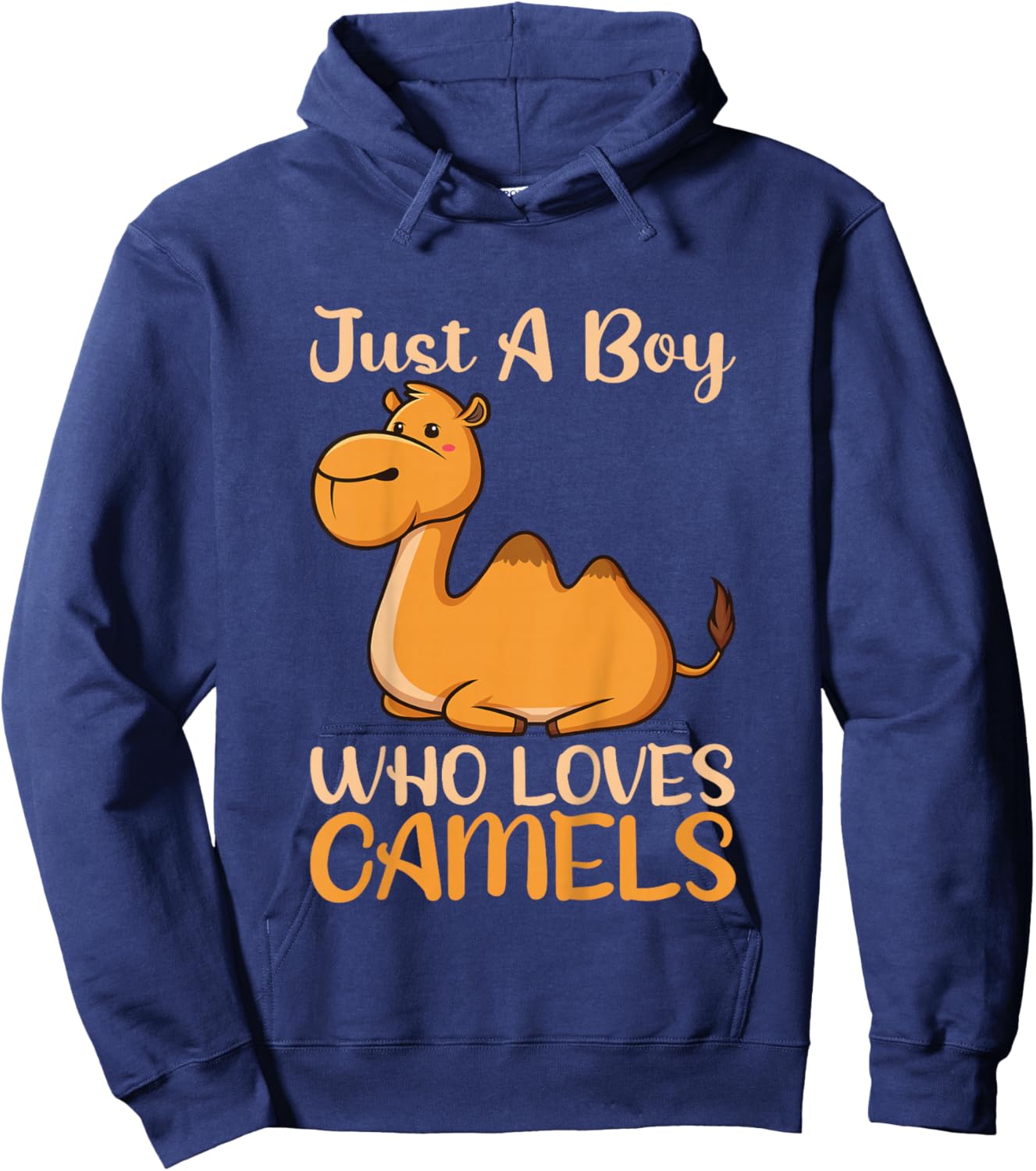 Kids Just A Boy Loves Camels Kids Pajamas Hoodie - Hoodie | Navy