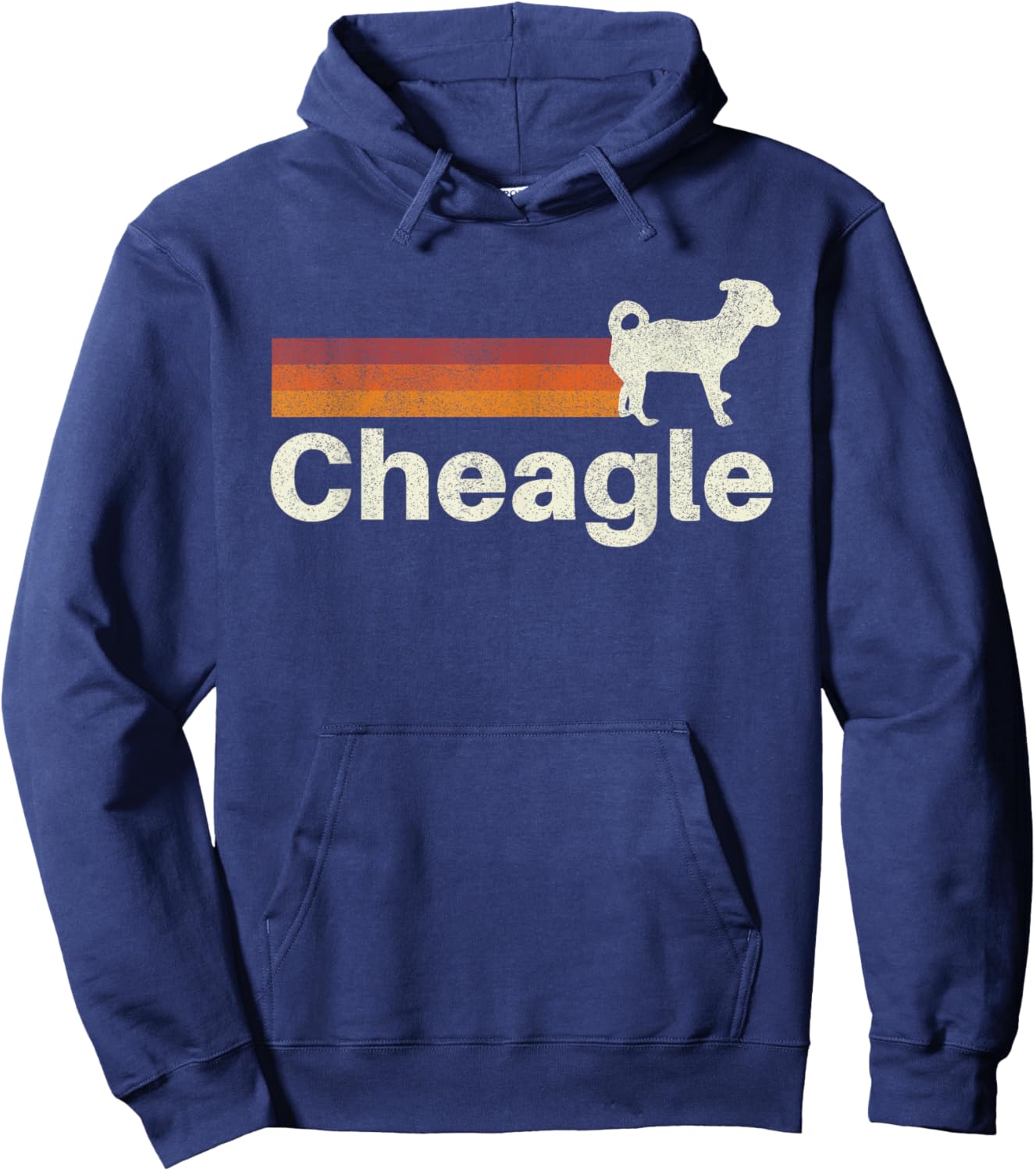 Vintage Cheagle Retro Mom Dad Dog Men Women Girls Kids Hoodie - Hoodie | Navy