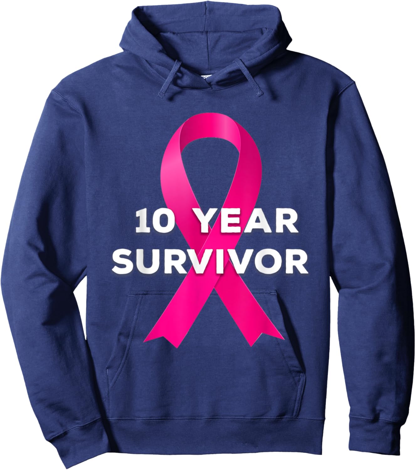 10 Years Breast Cancer Free Survivor Hoodie - Hoodie | Navy