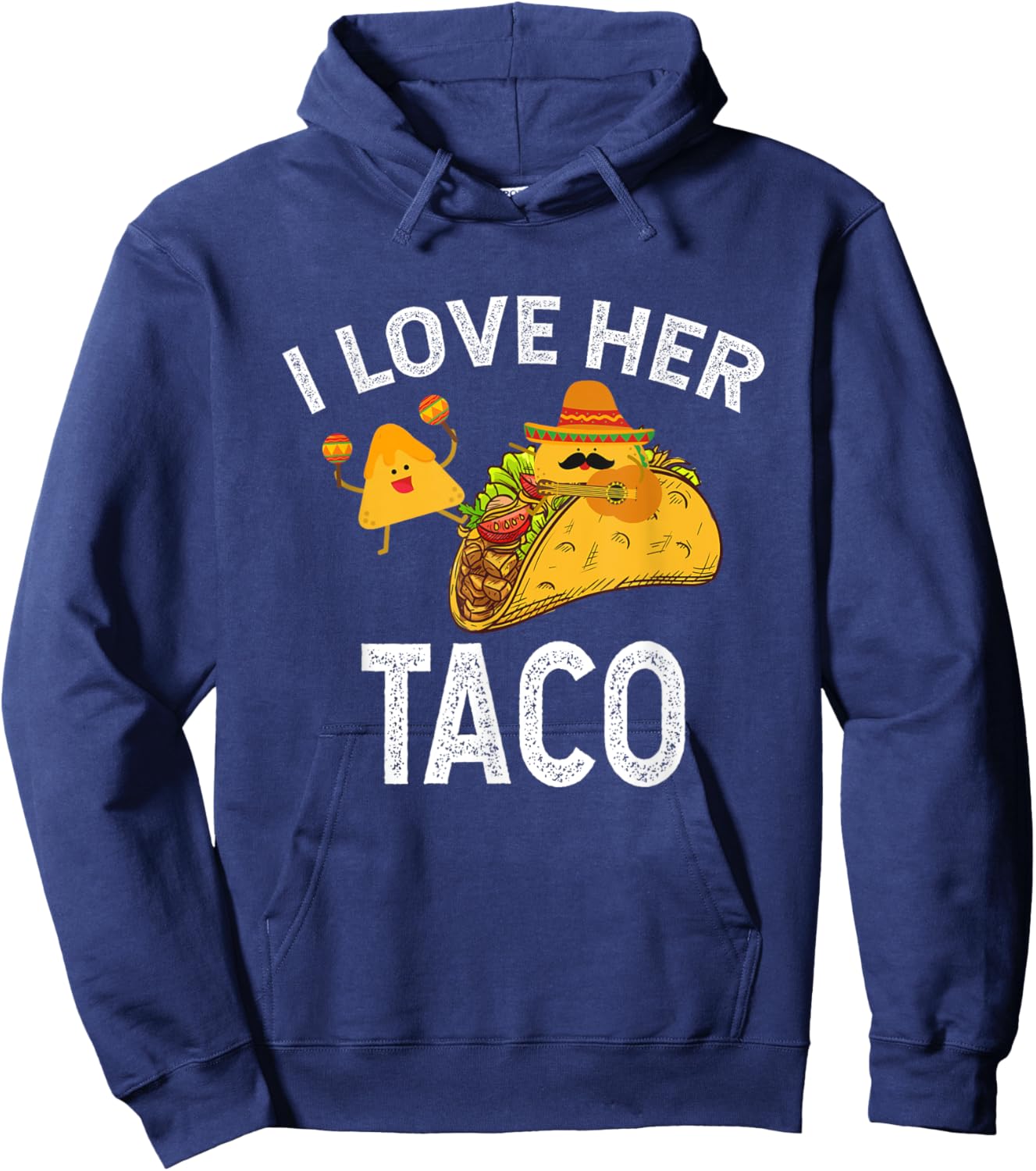 I Love Her Taco Matching Couple Cinco De Mayo Men Bestfriend Hoodie - Hoodie | Navy
